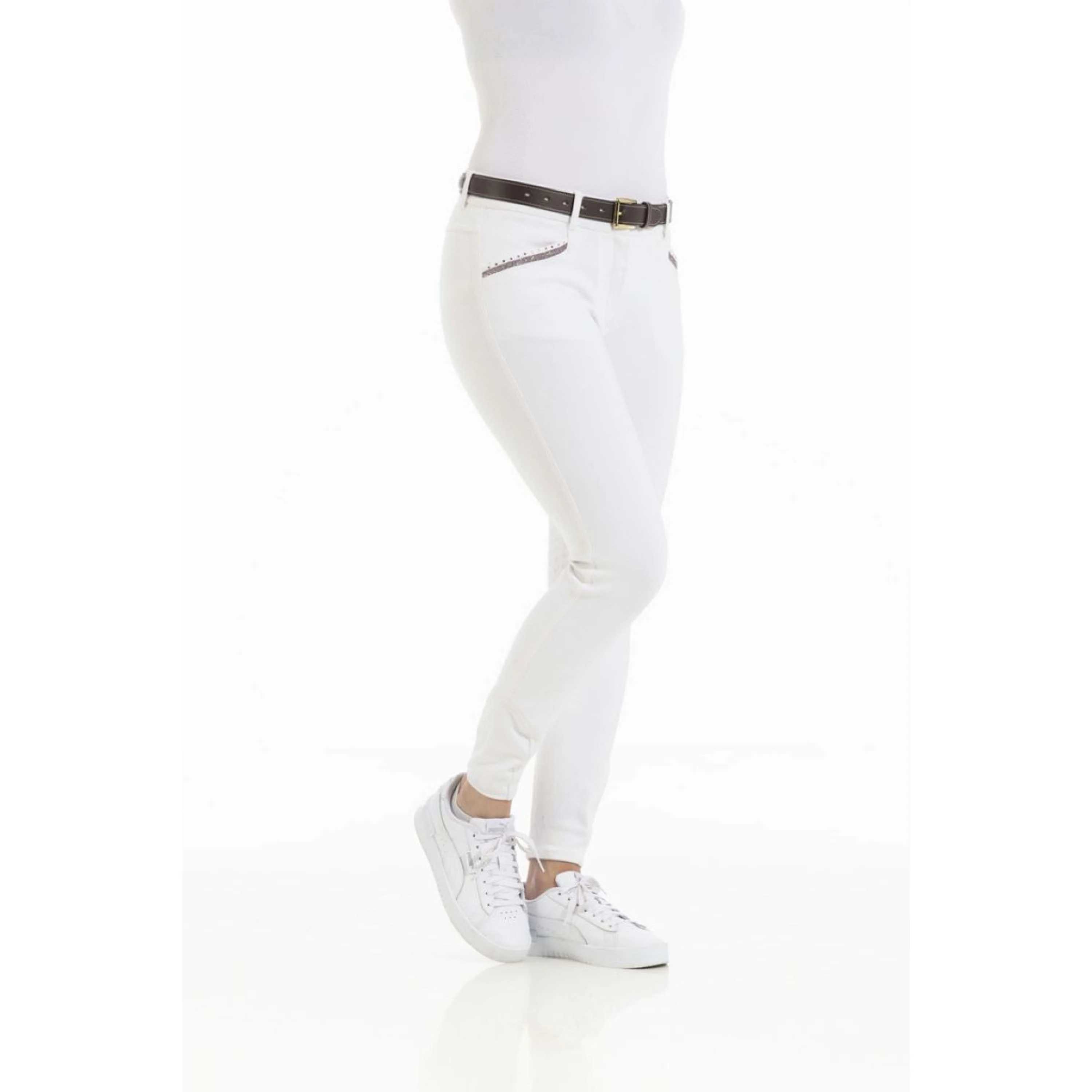 EQUITHÈME Pantaloni da Equitazione Kim Organic Cotton Bianco - Image 6