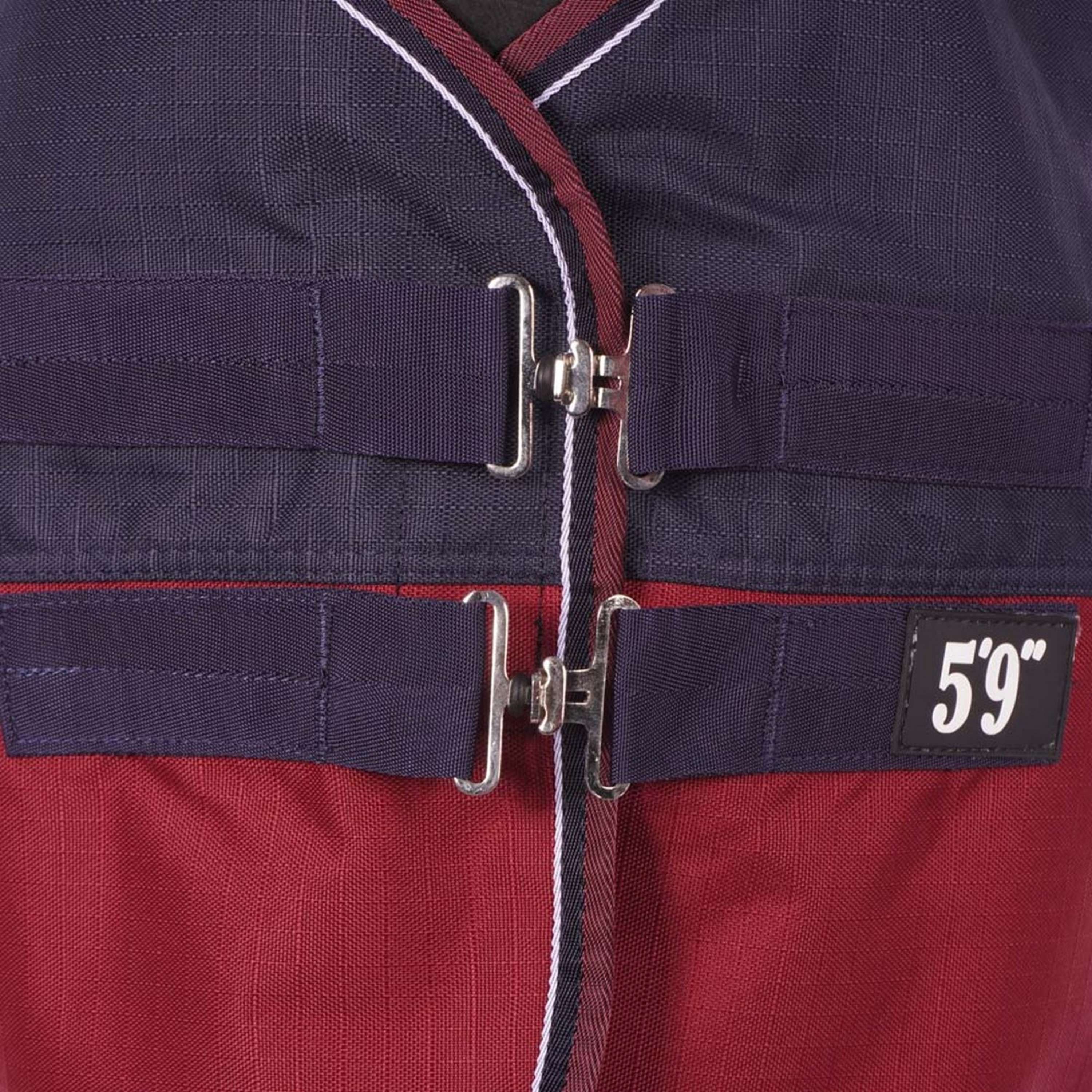 EQUITHÈME Tappeto da Esterno Tyrex 1200D 0g con Mezza Collo Navy/Bordeaux - Image 6