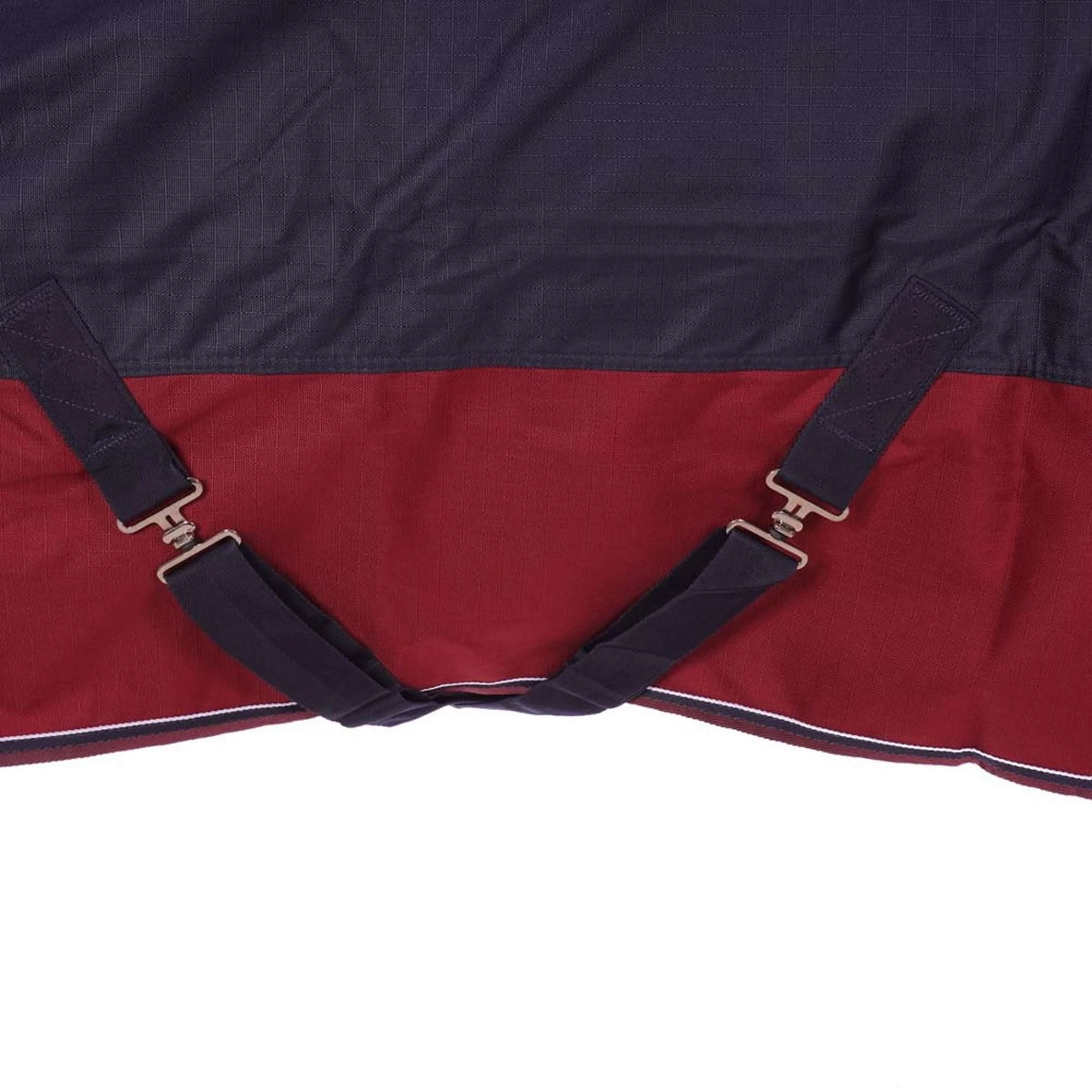 EQUITHÈME Tappeto da Esterno Tyrex 1200D 0g con Mezza Collo Navy/Bordeaux - Image 9