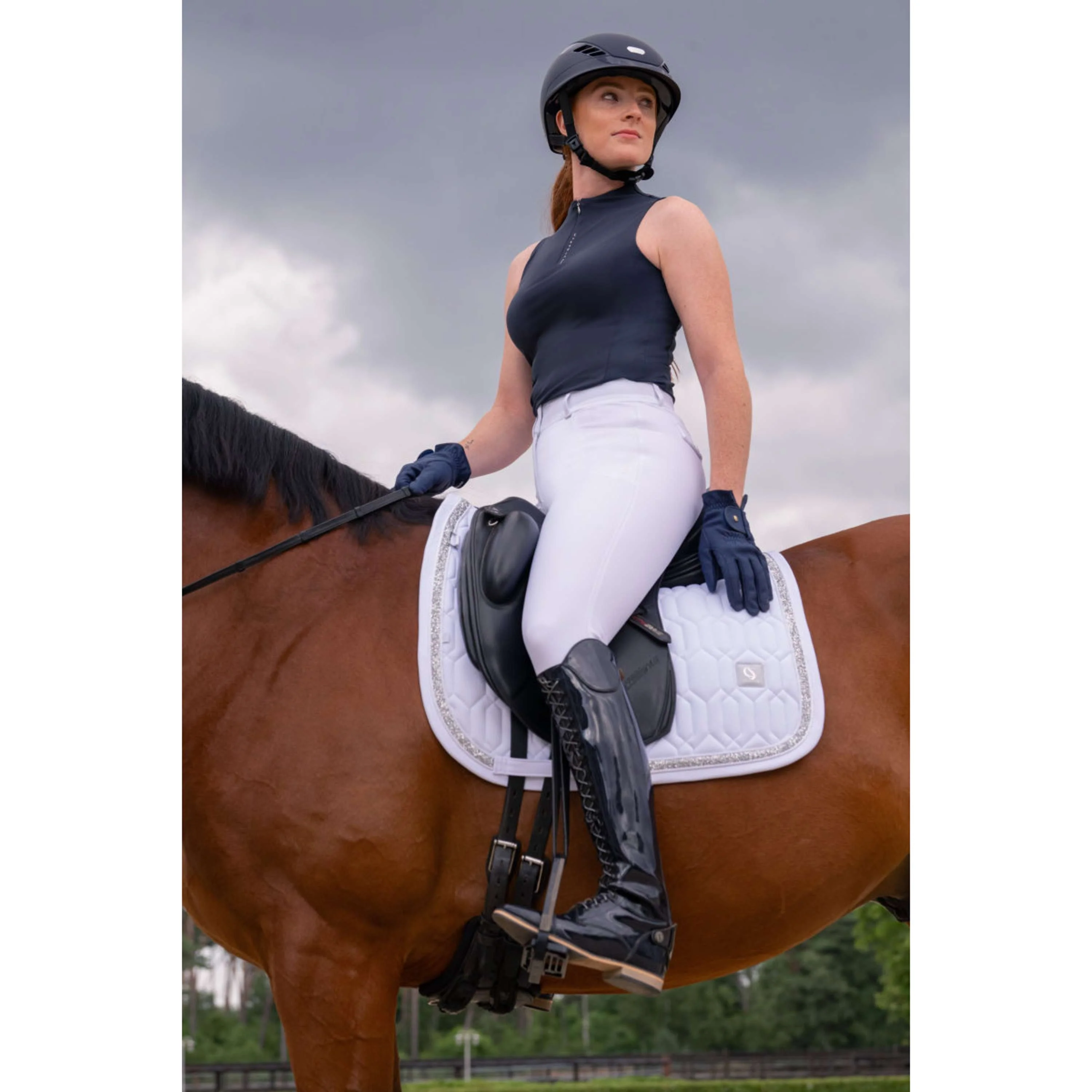 Eskadron Sottosella Classic Sports Softshell Jewel Dressage Bianco - Image 2