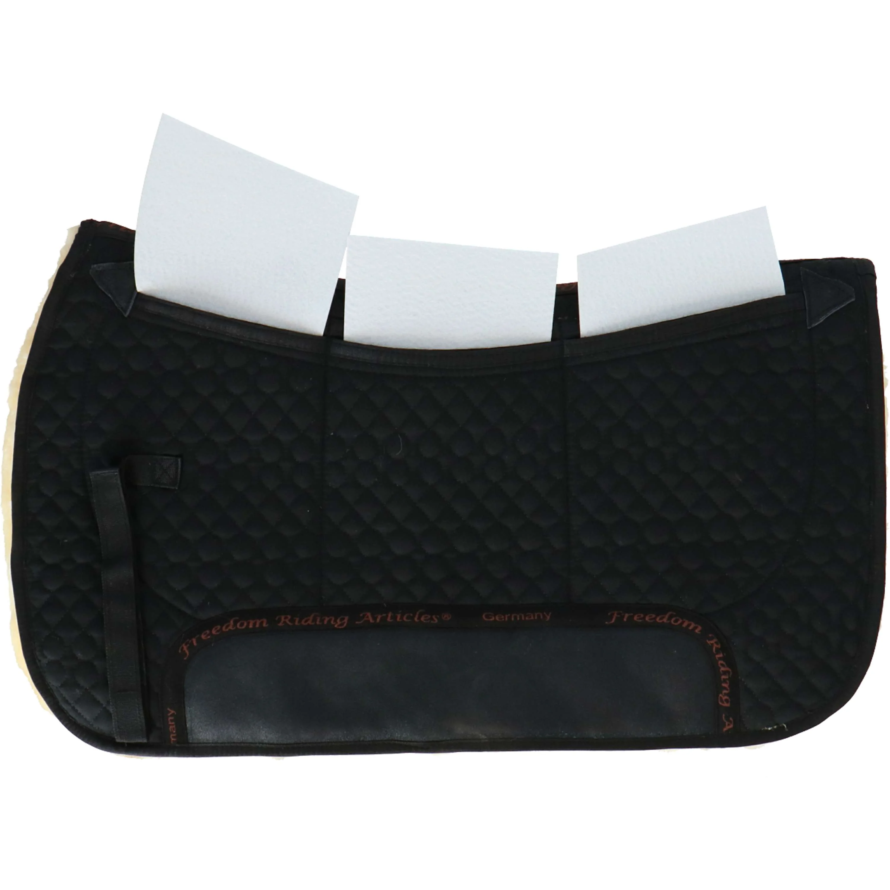F.R.A. Westernpad De Luxe Extra Pelliccia Completa 3 Tasche con Inserti Nero/Naturale - Image 3