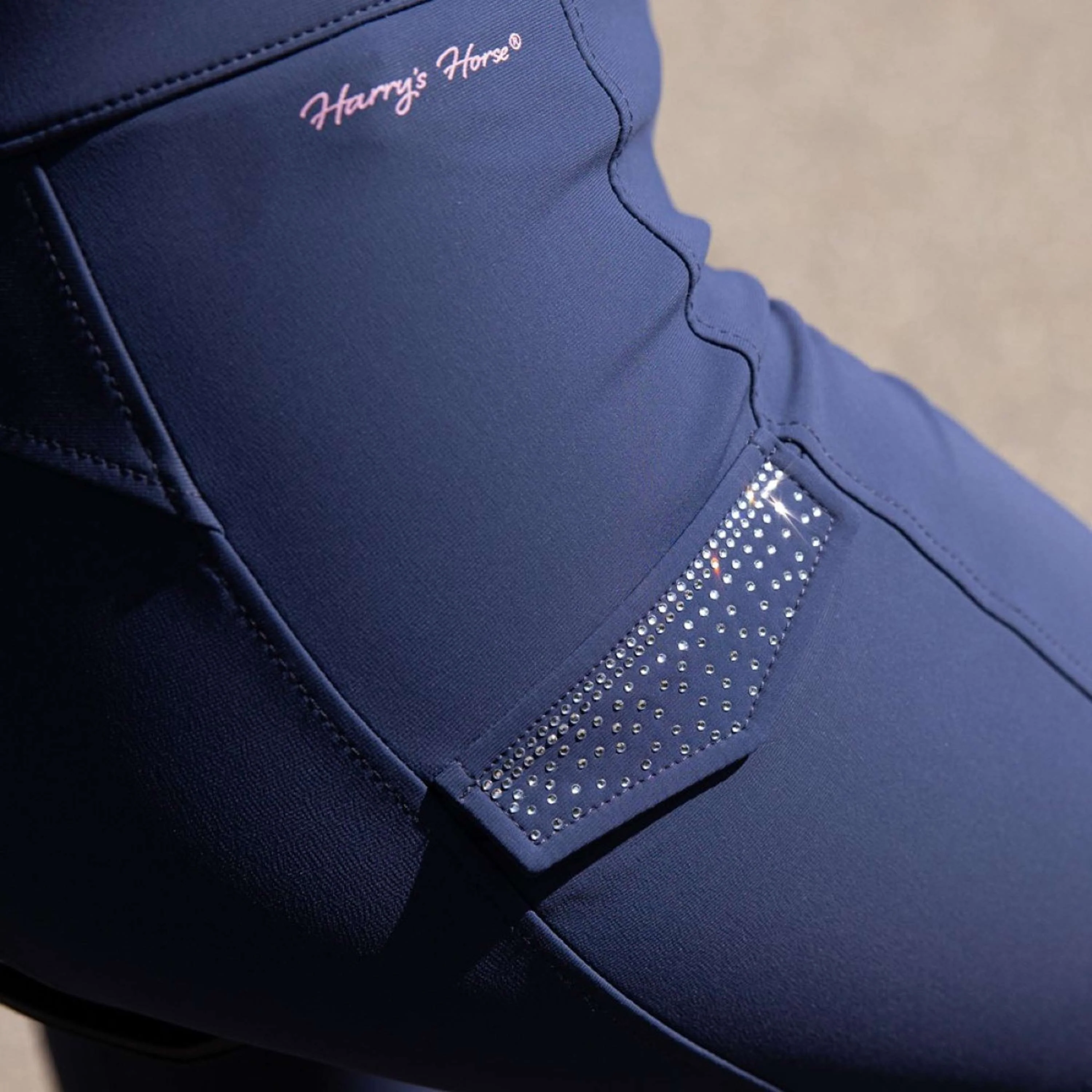 Harry's Horse Pantaloni da Equitazione Denici Cavalli Purple Passion Full Grip Peacoat - Image 4