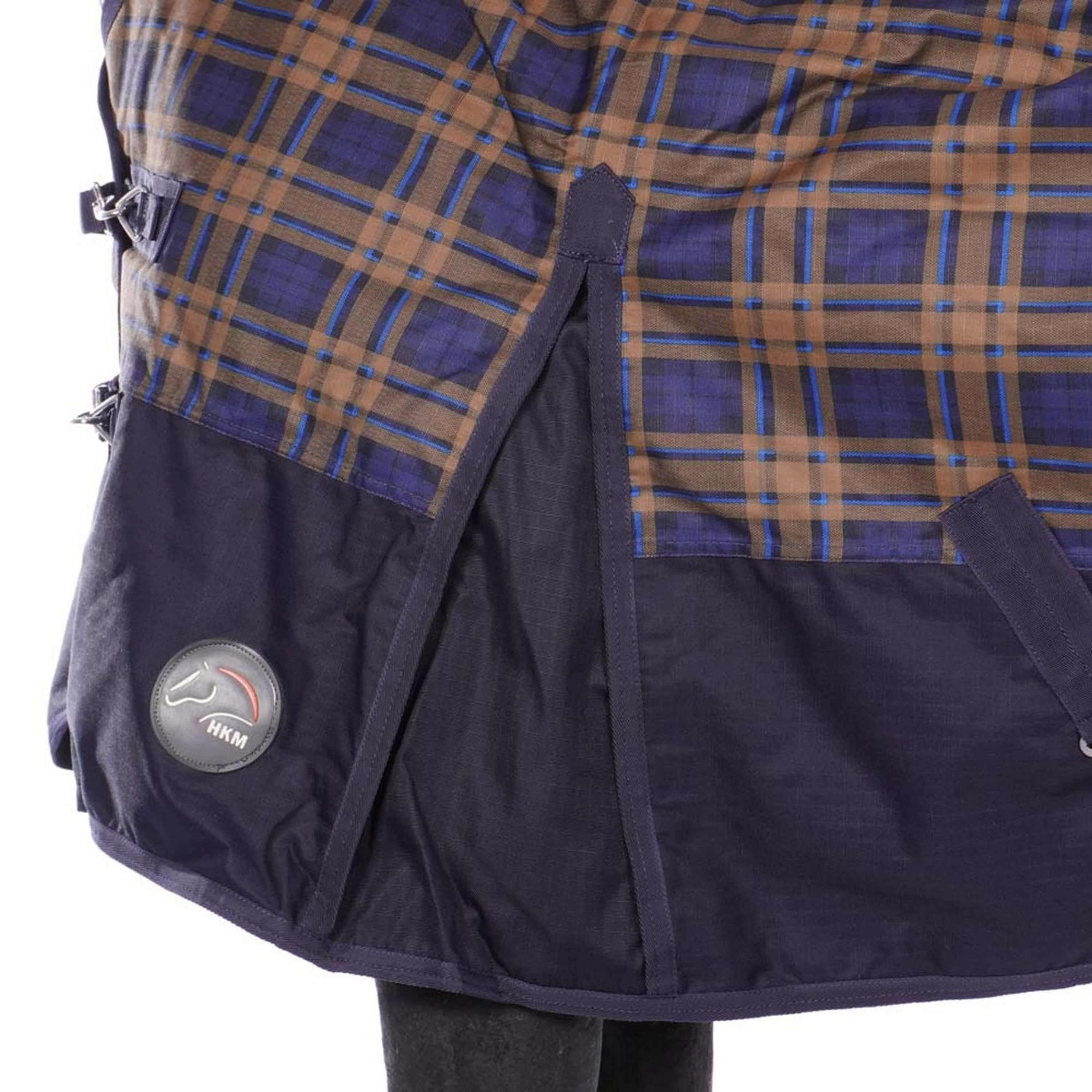 HKM Coperta con Collo Alto Providence Karo 1200D A scacchi blu scuro/marrone - Image 5