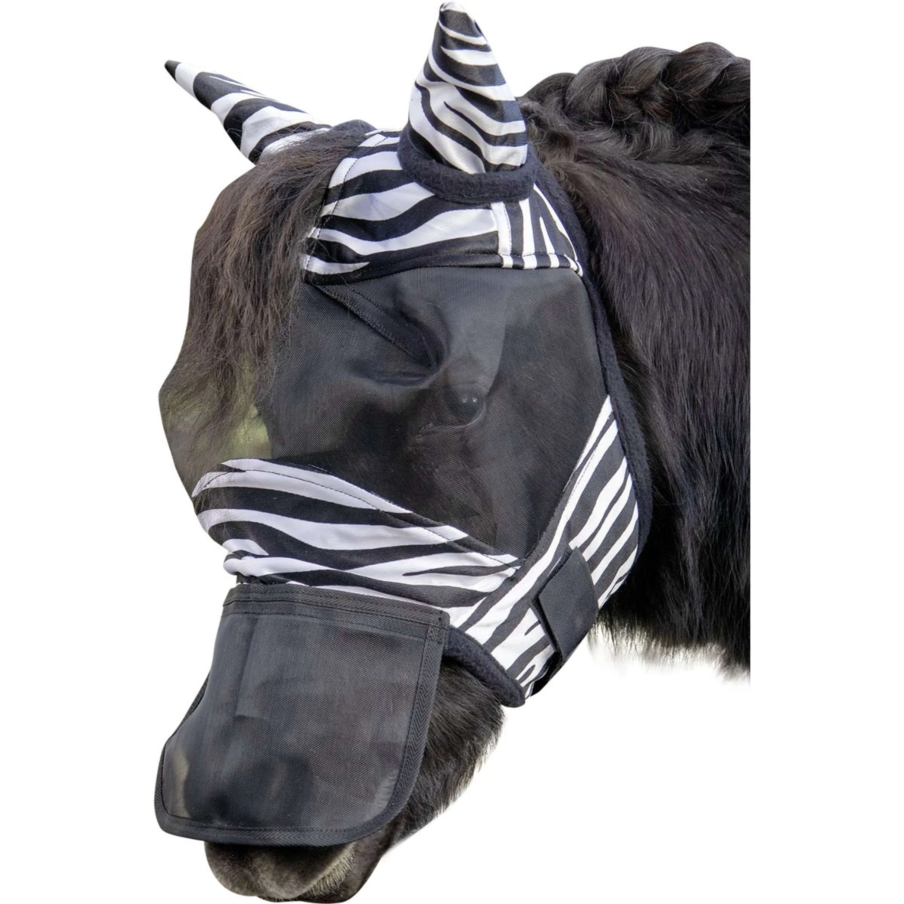 HKM Maschera per Mosche Zebra Nero/Bianco - Image 3