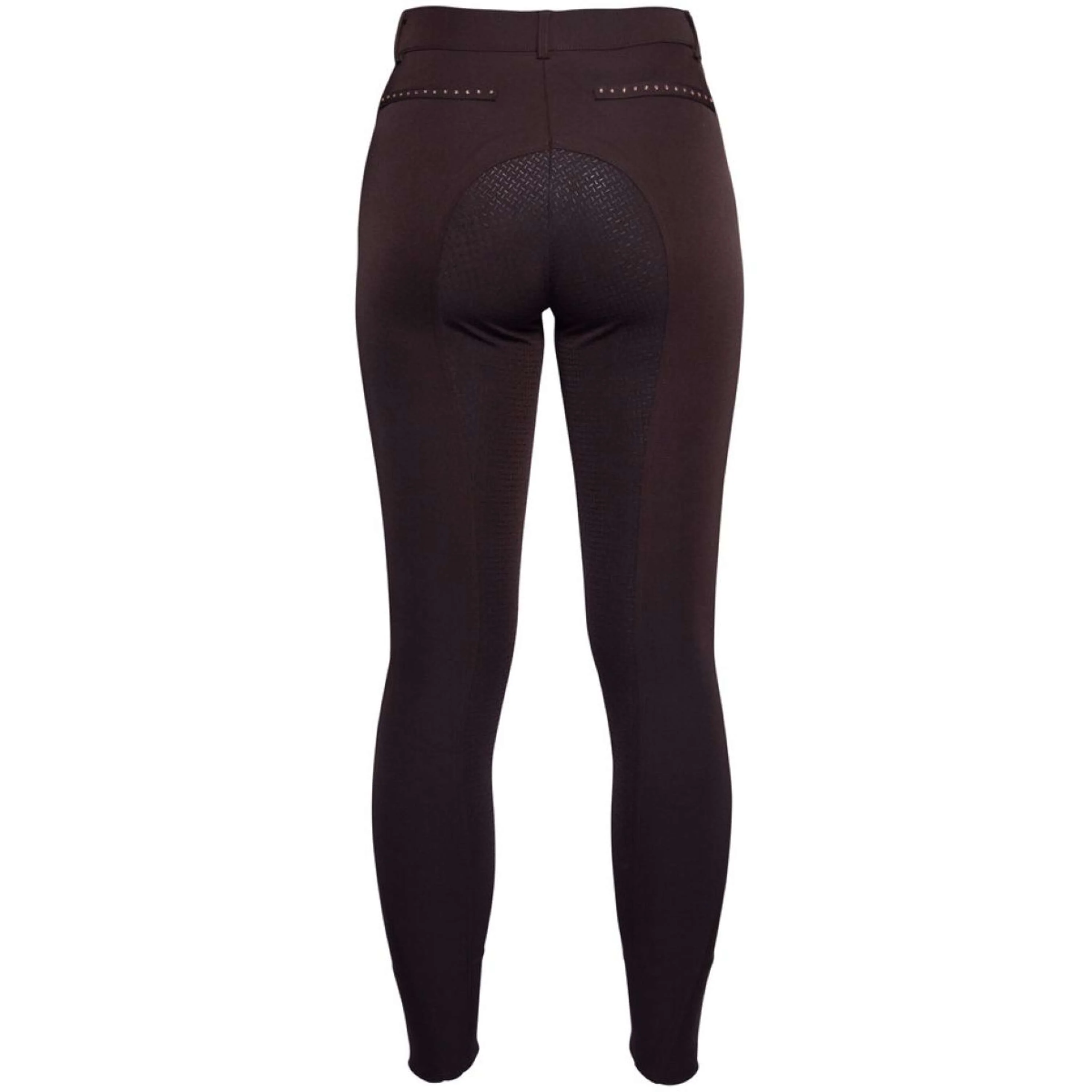 HKM Pantaloni da Equitazione Rosegold Glamour Full Grip Marrone/Oro rosa - Image 3