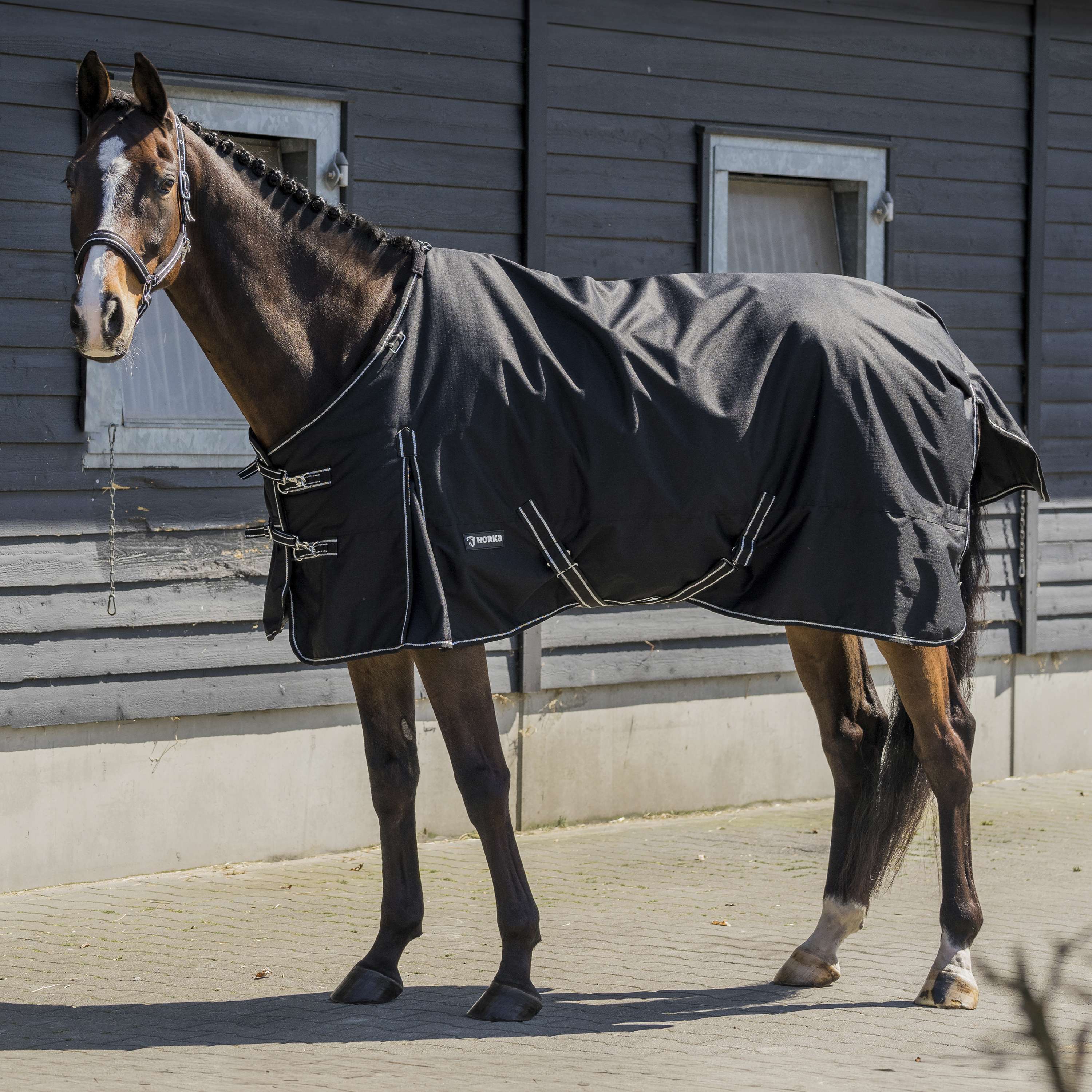 HORKA Tappeto da Esterno Dime 600D 200g Nero