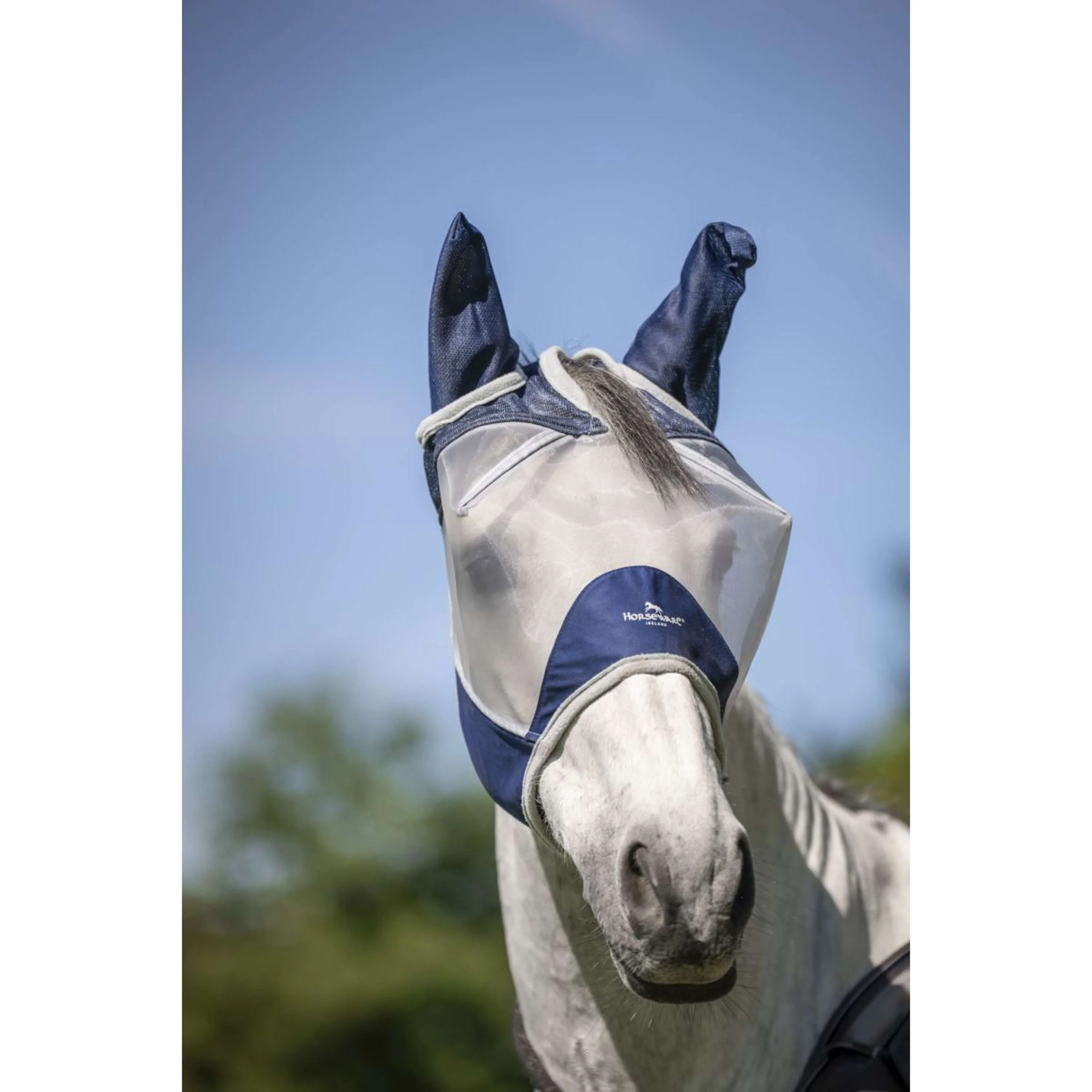 Horseware Fly Mask Shield Blu marino/Argento - Image 3