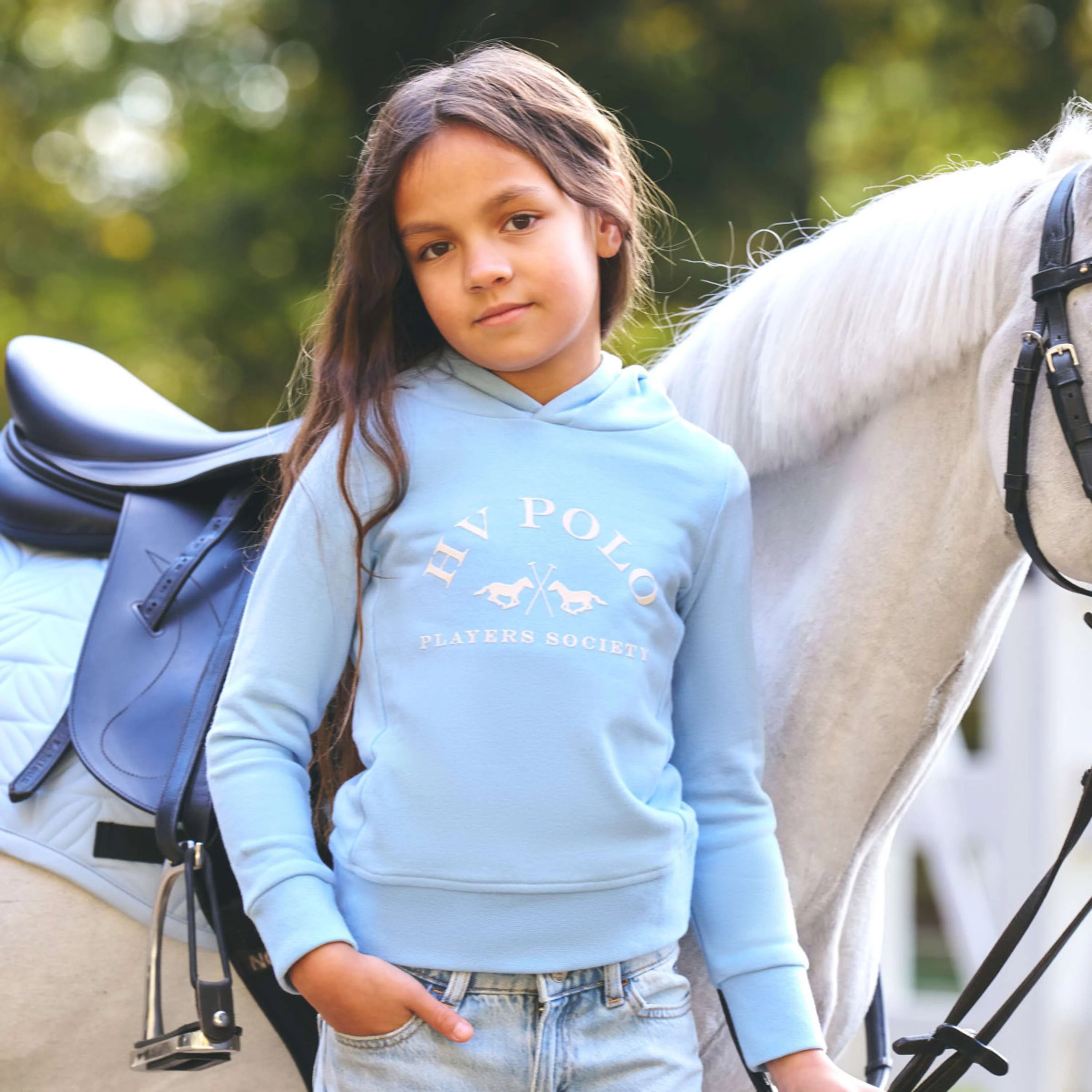 HV Polo Felpa con cappuccio HVPJewel Kids Powder Blue - Image 2