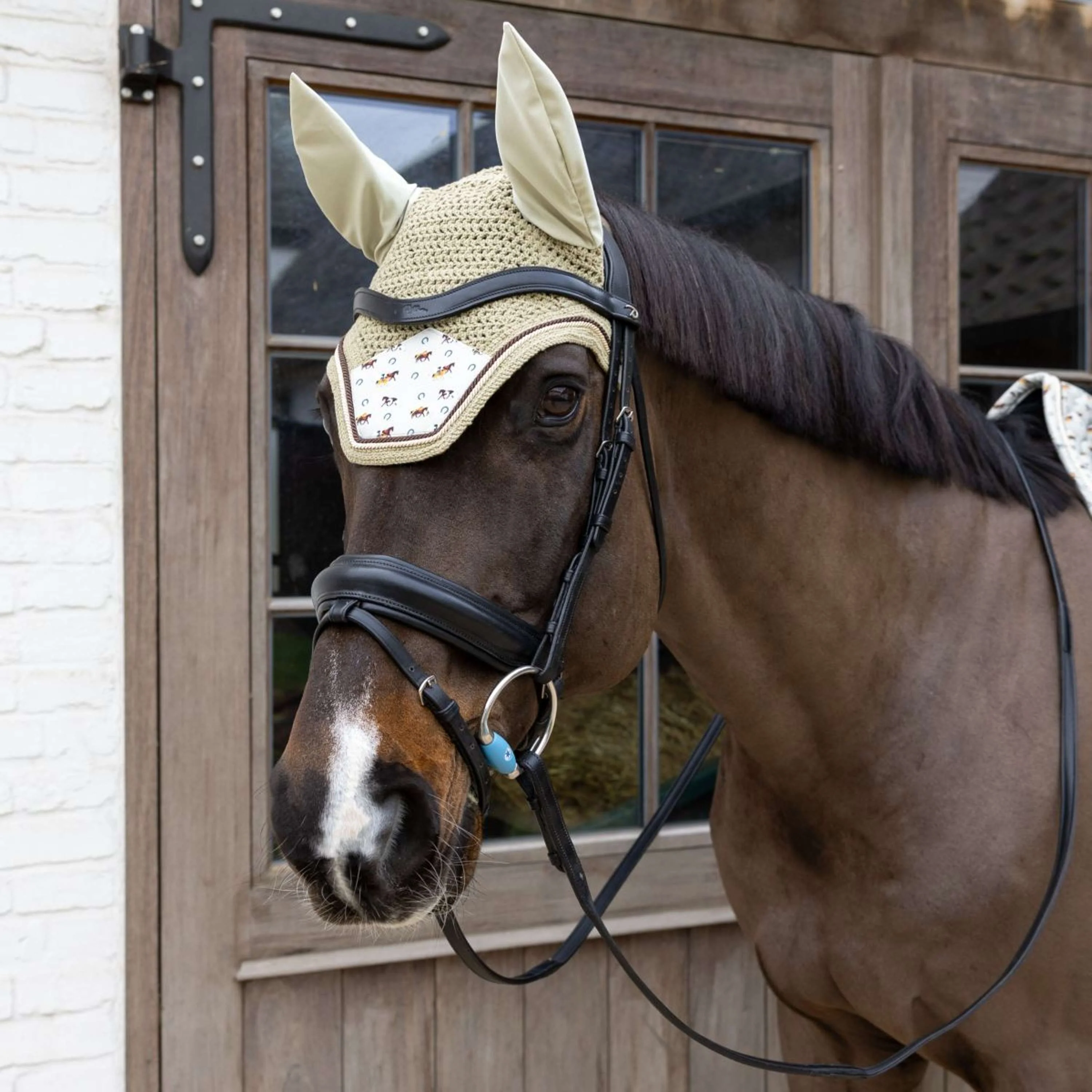 Kentucky Cuffietta Wellington Velvet Horse Printing Beige - Image 2