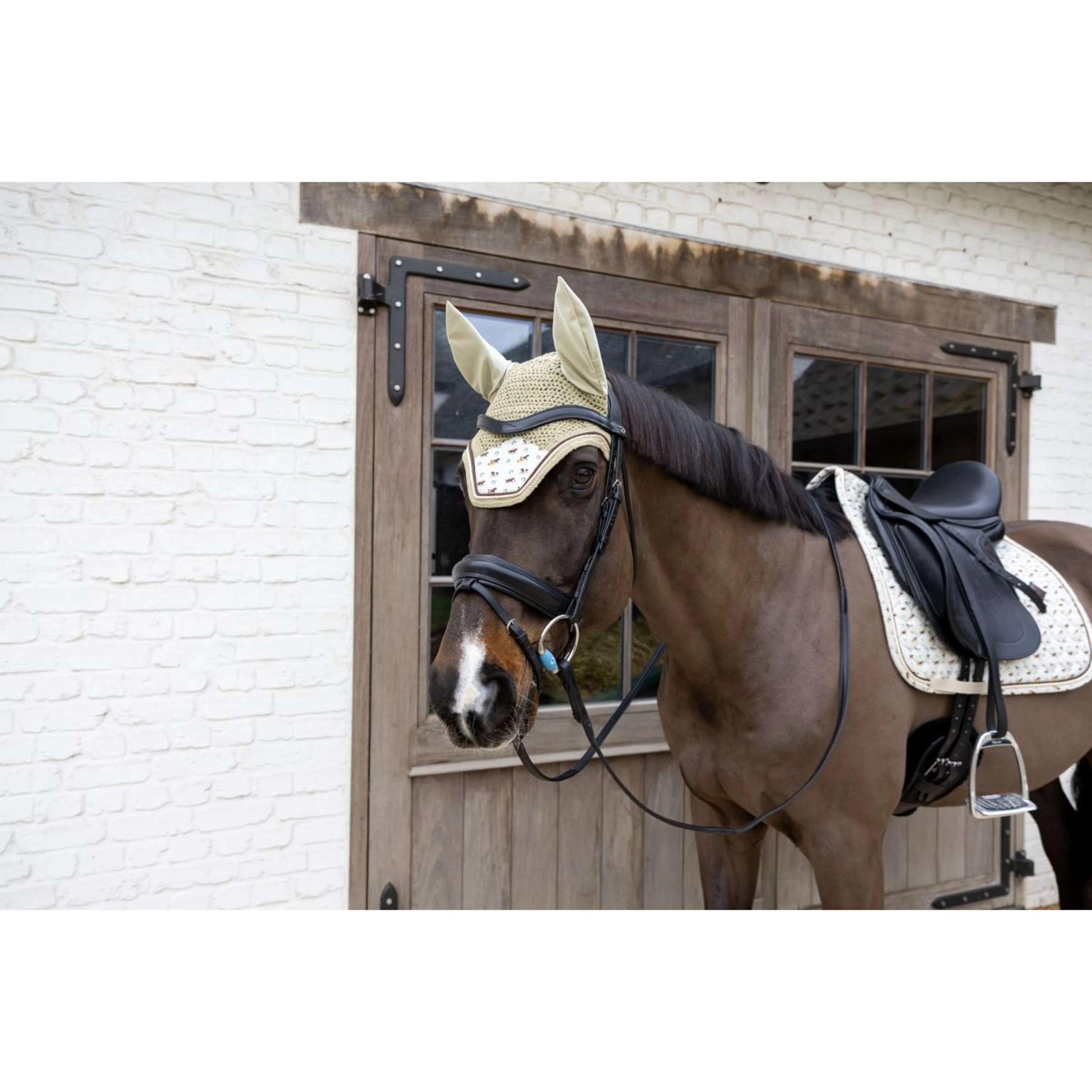 Kentucky Cuffietta Wellington Velvet Horse Printing Beige - Image 4
