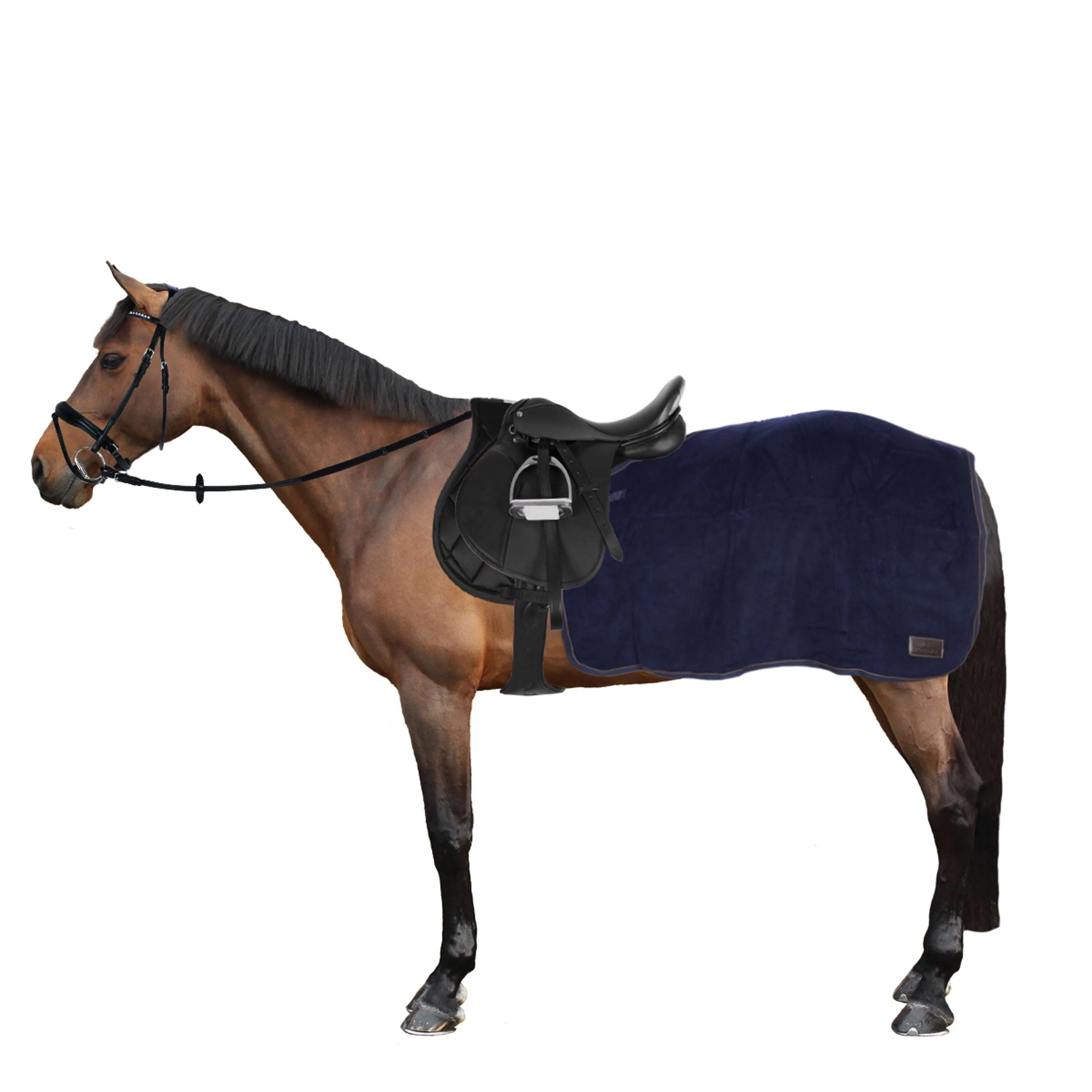 Kentucky Horsewear Coperta da esercizio Vello pesante quadrato Navy - Image 5