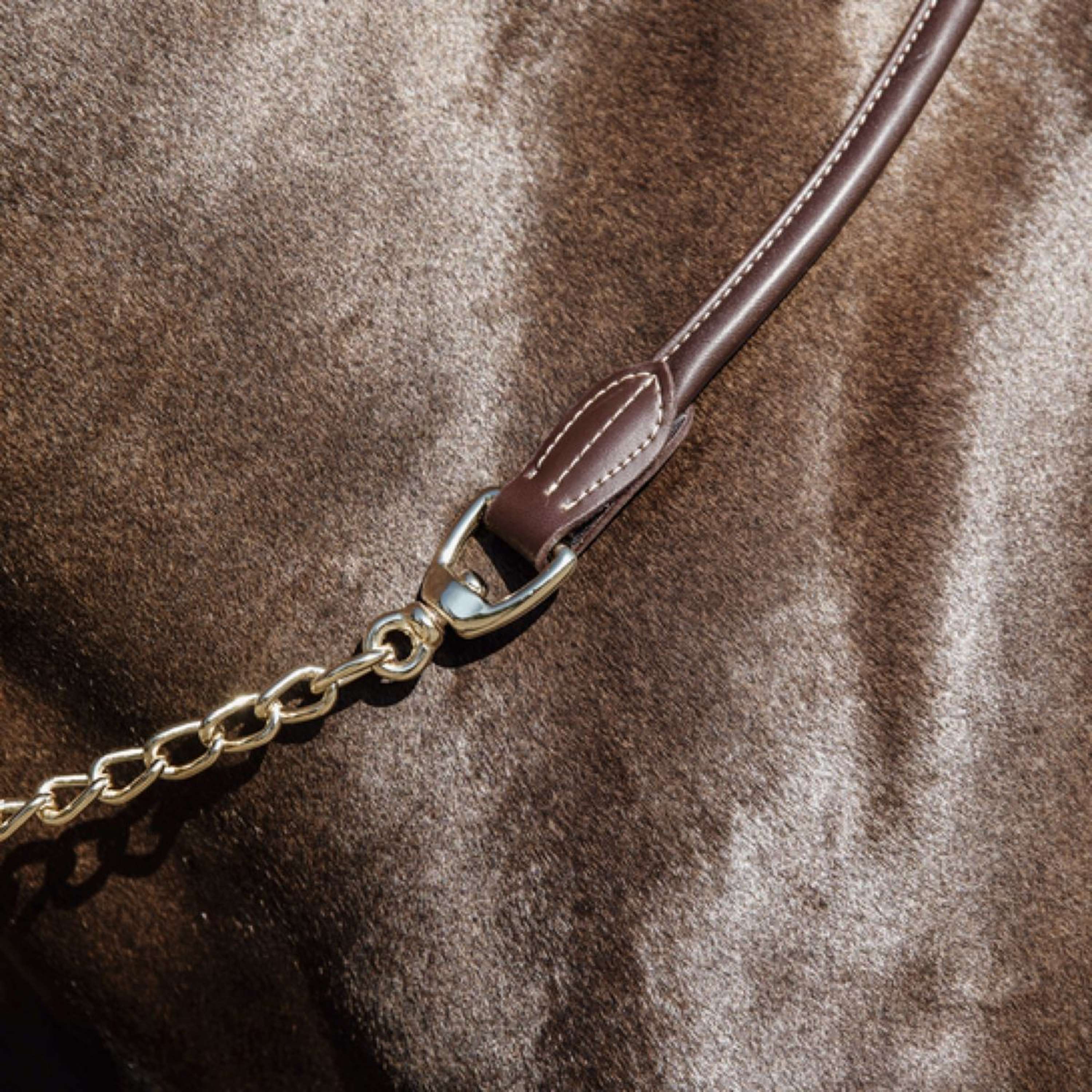 Kentucky Horsewear Corda di Presentazione Leather Chain Marrone - Image 3