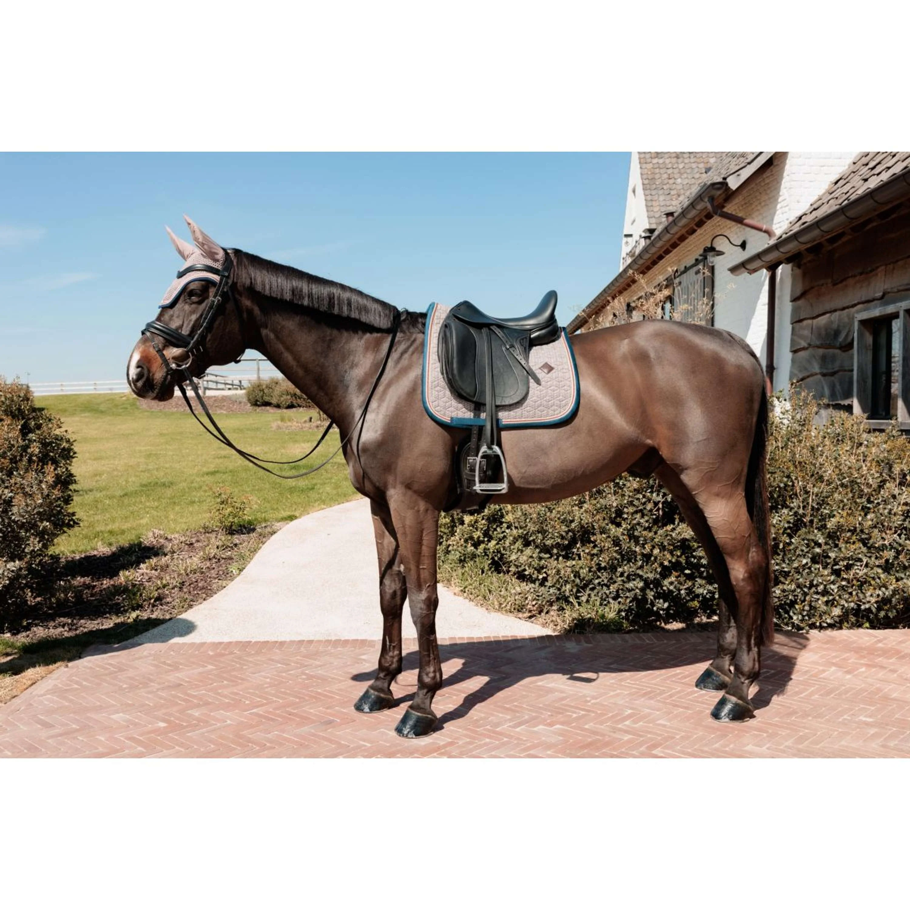 Kentucky Horsewear Cuffietta Wellington Pied-de-Poule Bordeaux/Navy - Image 6