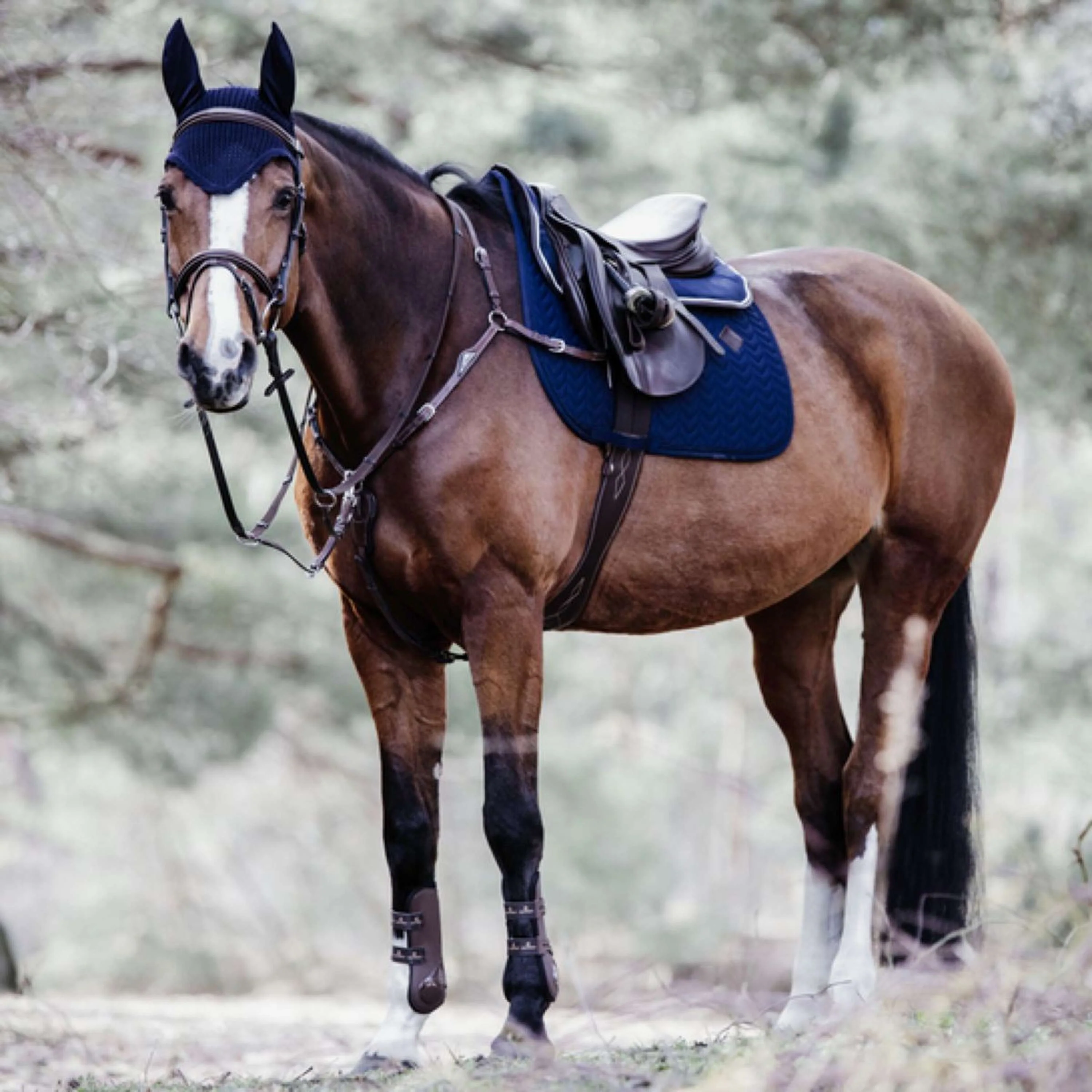 Kentucky Horsewear Sottosella a molla Fishbone Navy - Image 4