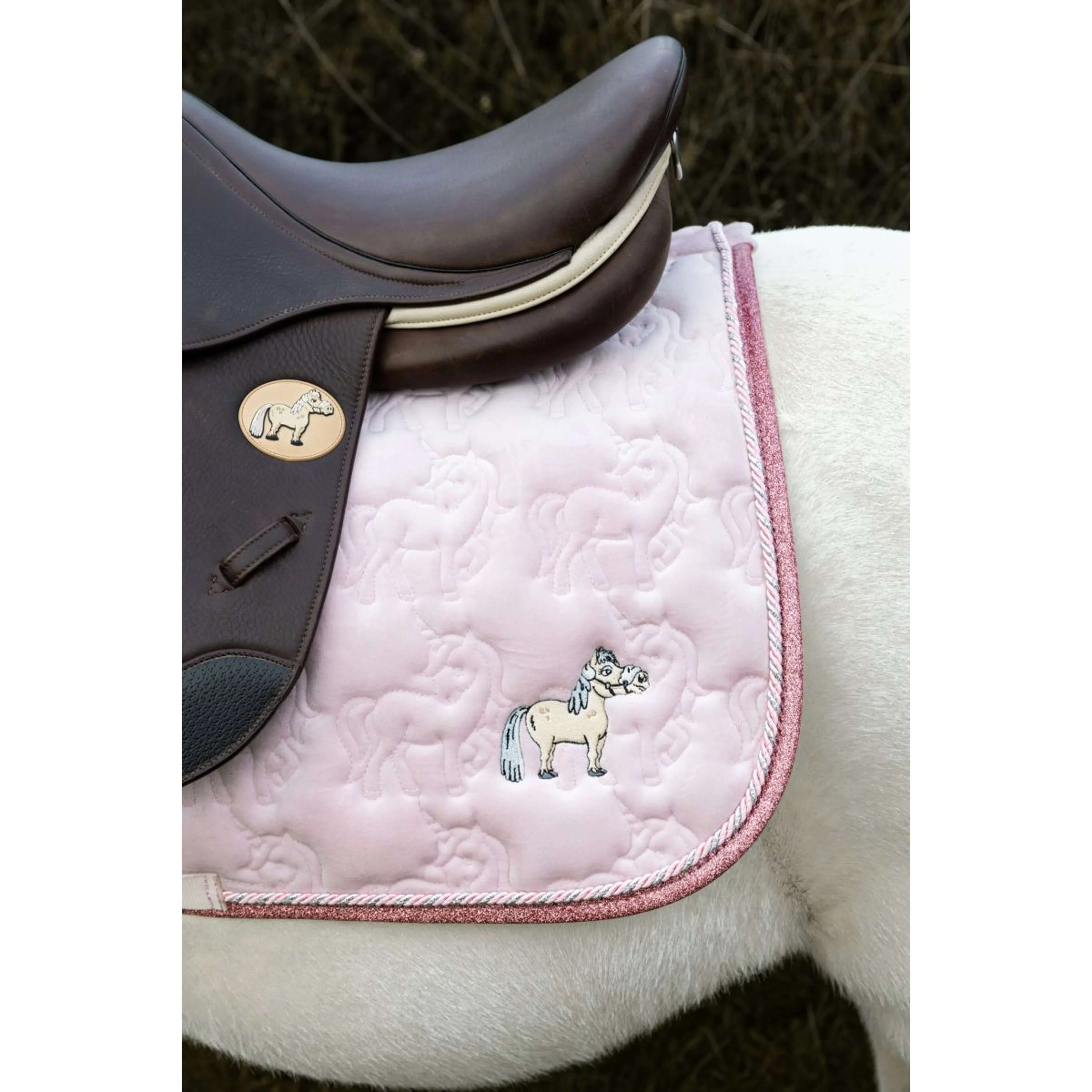 Kentucky Horsewear Sottosella Glitter Unicorn saltando Soft Rose - Image 4