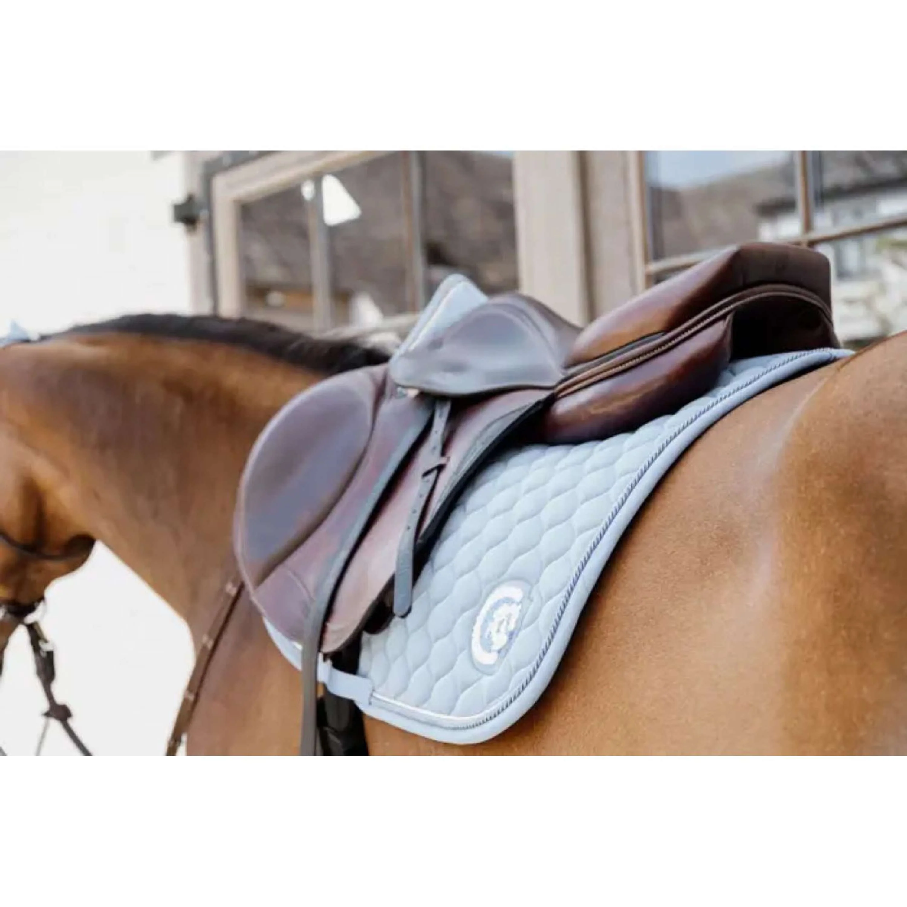 Kentucky Horsewear Sottosella Onion Quilt 3D Logo Saltando Azzurro - Image 3