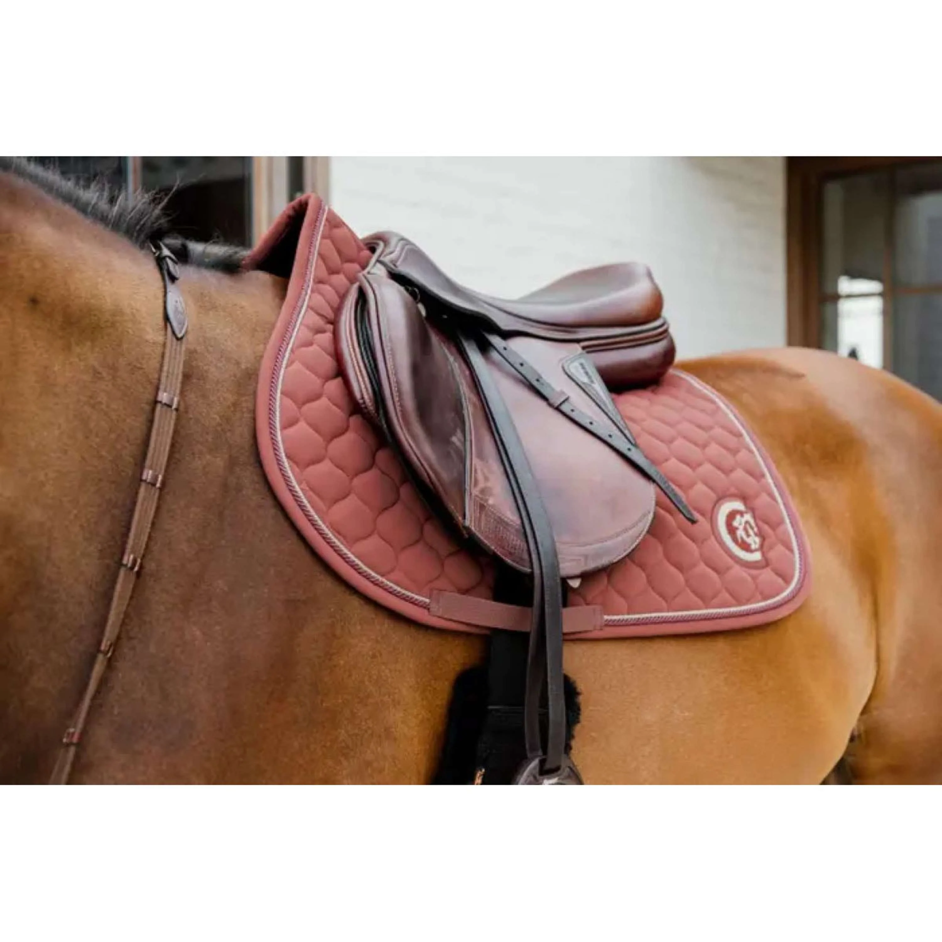 Kentucky Horsewear Sottosella Onion Quilt 3D Logo Saltando Fucsia - Image 4