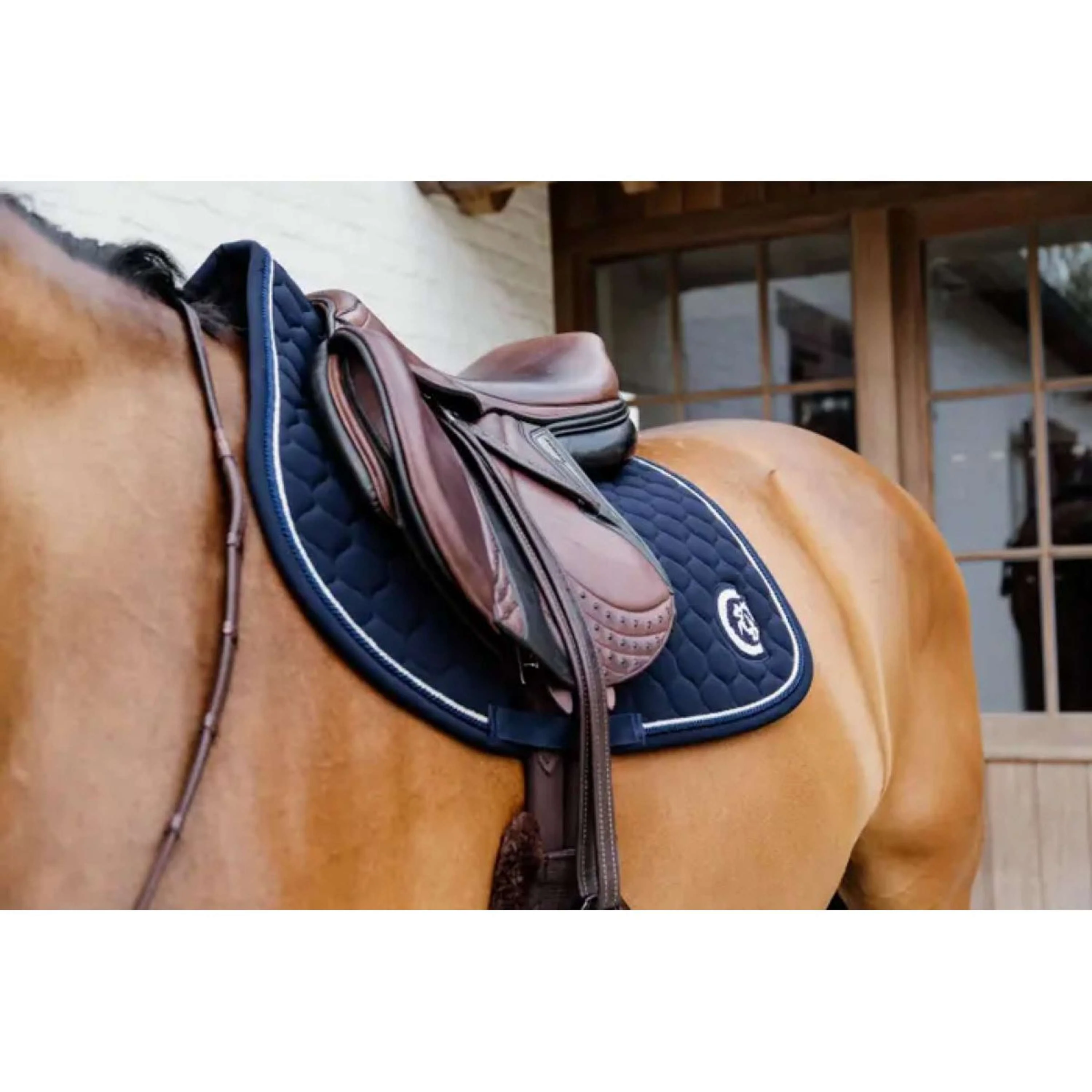 Kentucky Horsewear Sottosella Onion Quilt 3D Logo Saltando Navy - Image 3