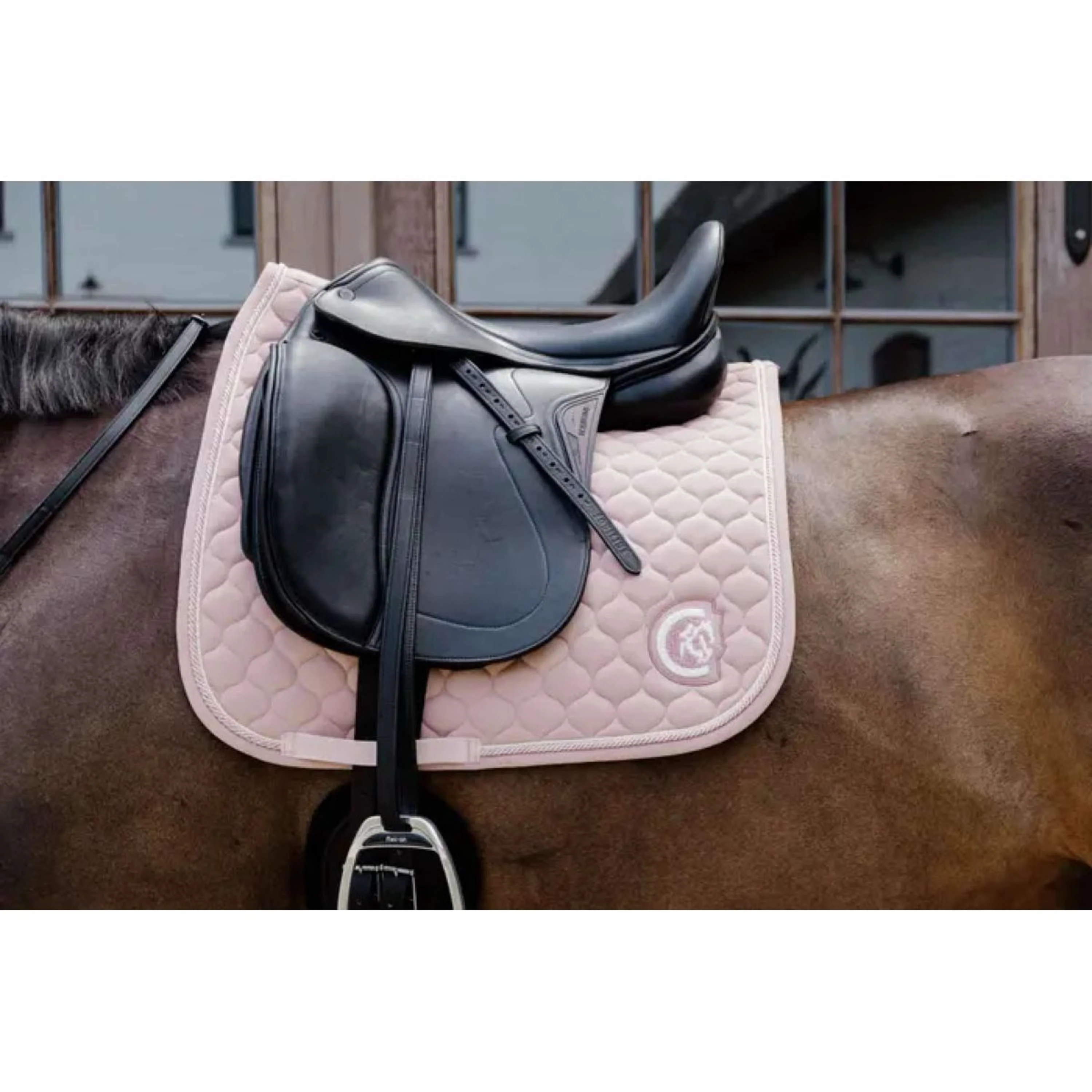 Kentucky Horsewear Sottosella Onion Quilt 3D Logo Rosa antico - Image 2