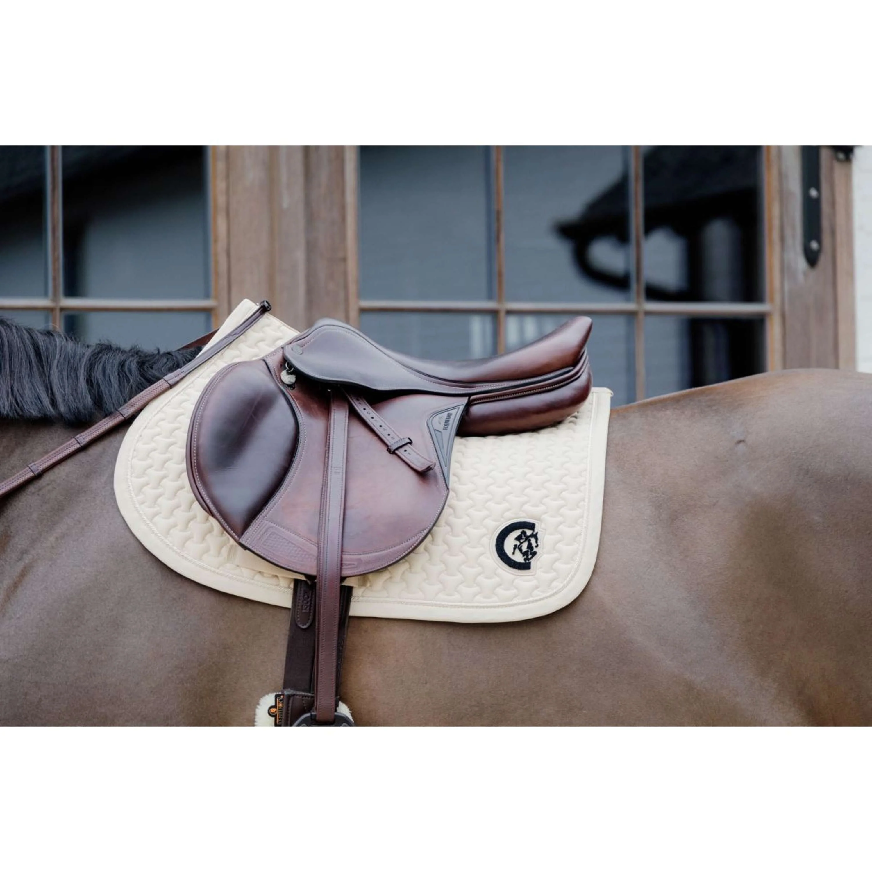 Kentucky Horsewear Sottosella Plaited Logo Saltando Beige - Image 2