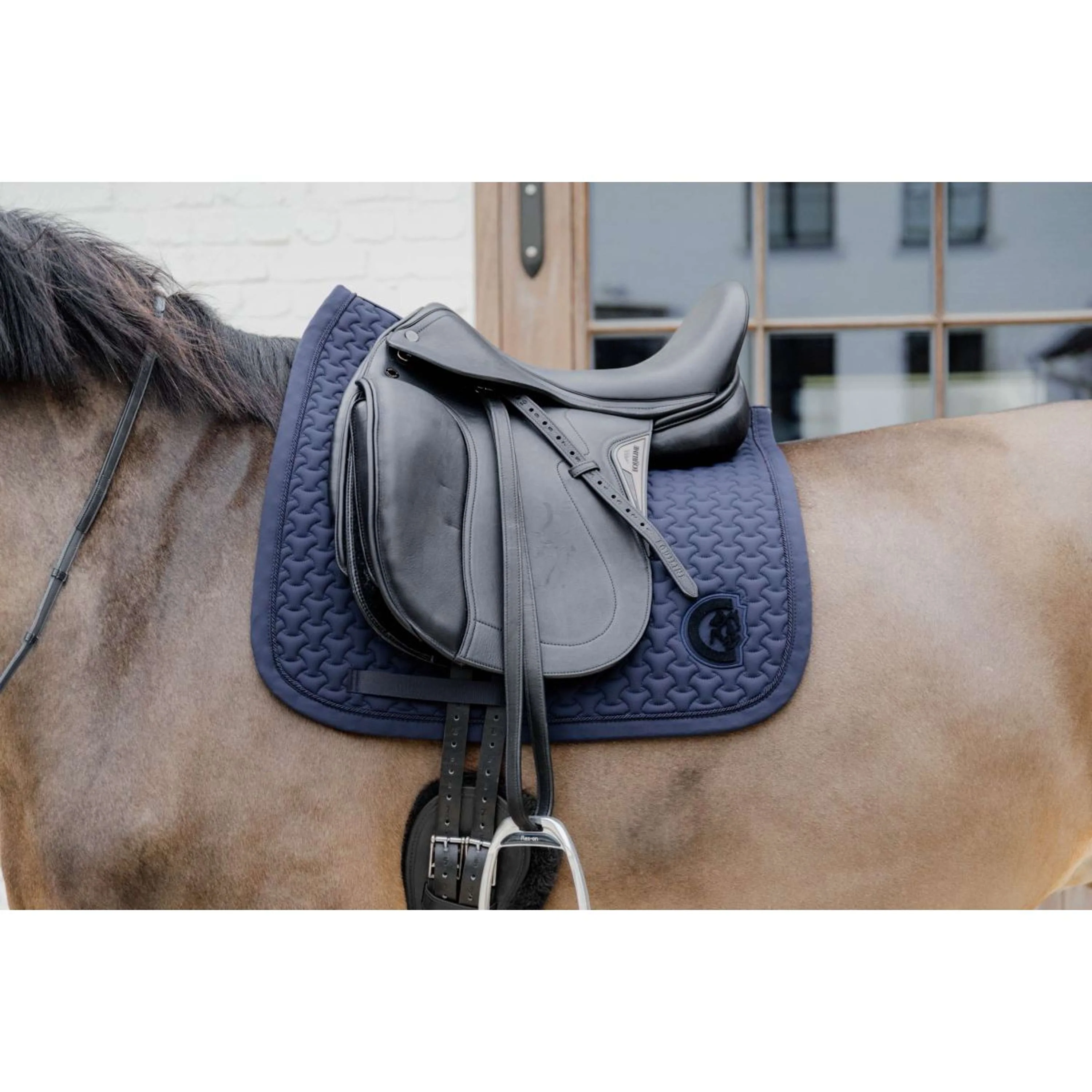 Kentucky Horsewear Sottosella Plaited Logo Dressage Navy - Image 2
