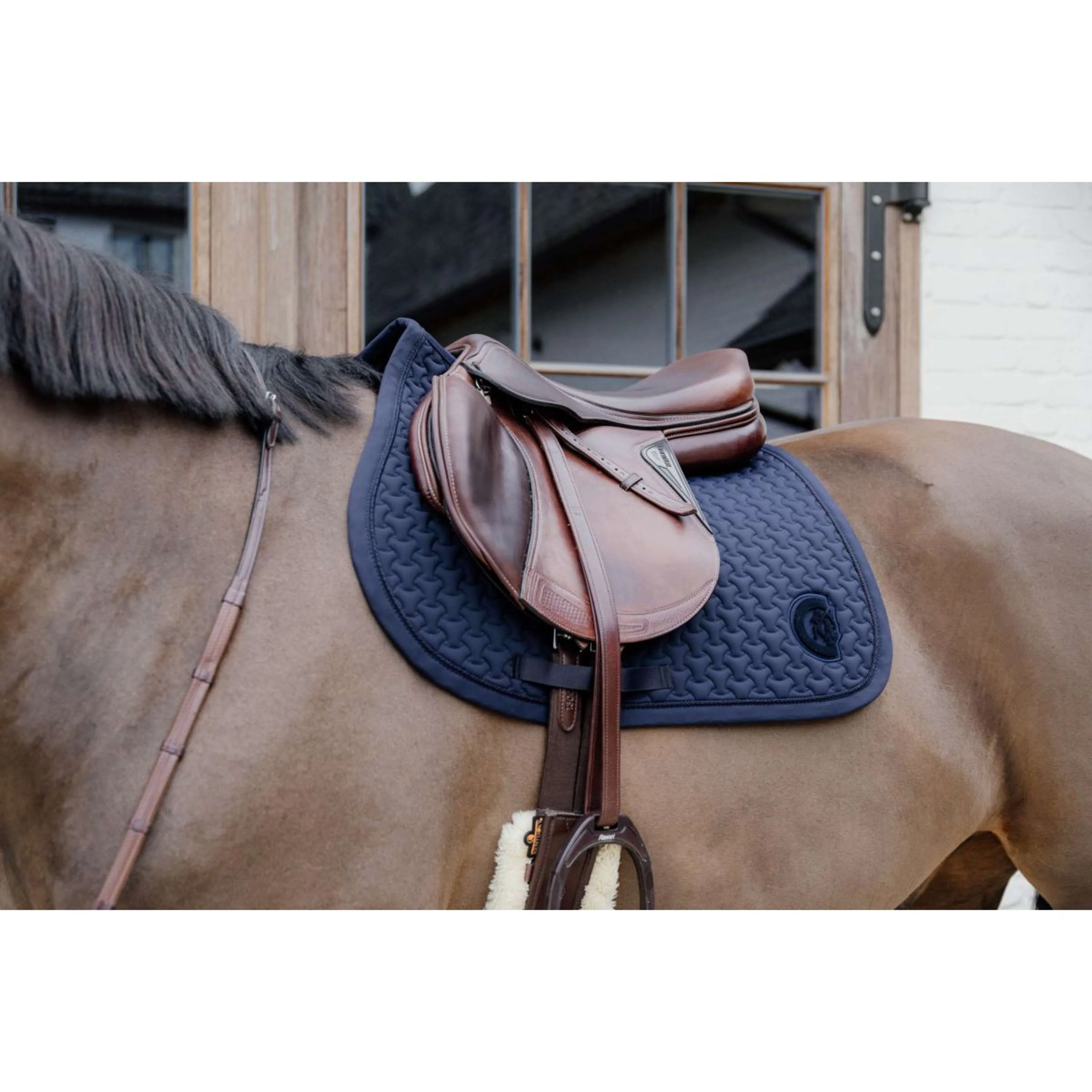Kentucky Horsewear Sottosella Plaited Logo Saltando Navy - Image 2