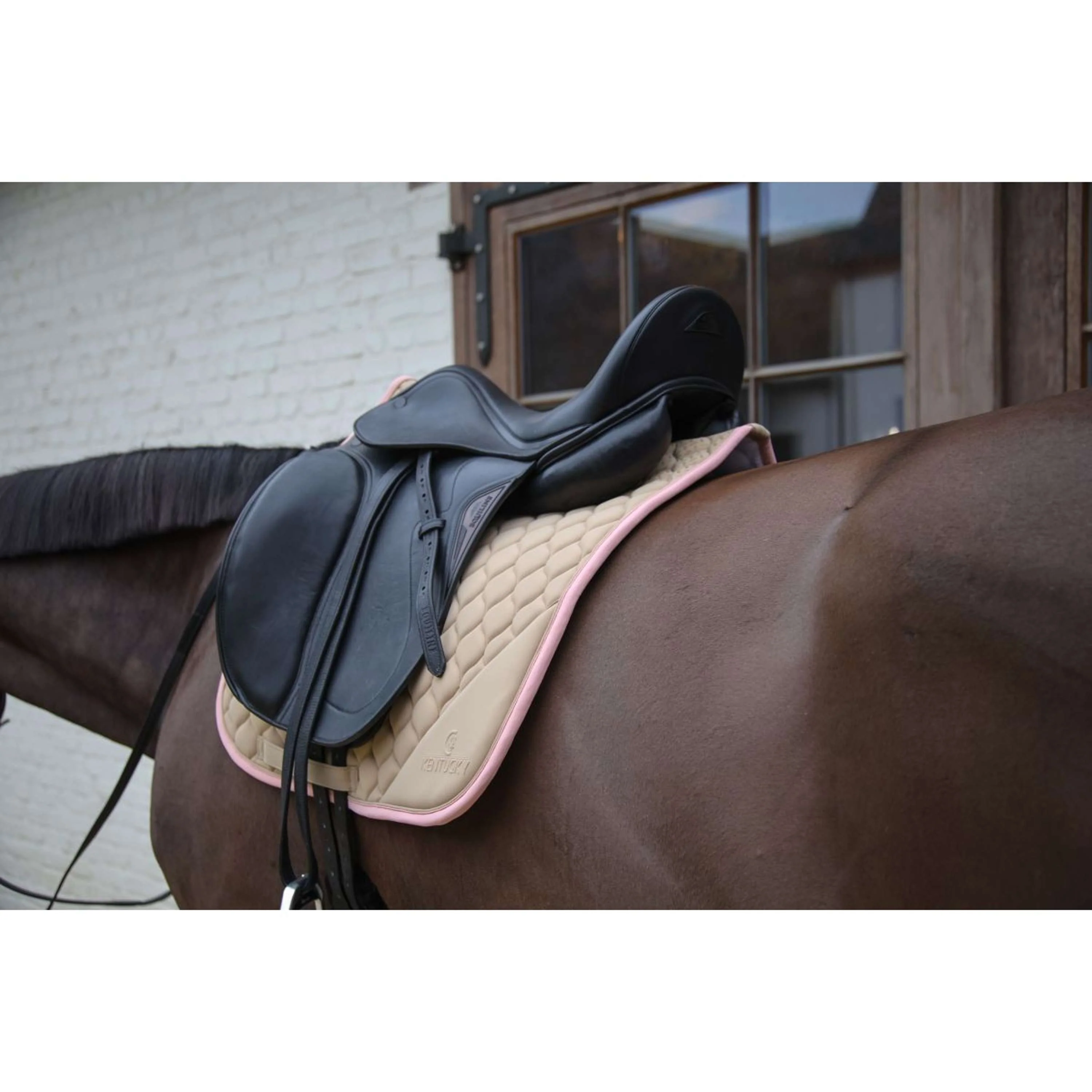 Kentucky Horsewear Sottosella Softshell Onion Quilt Dressage Beige/Rosa antico - Image 5