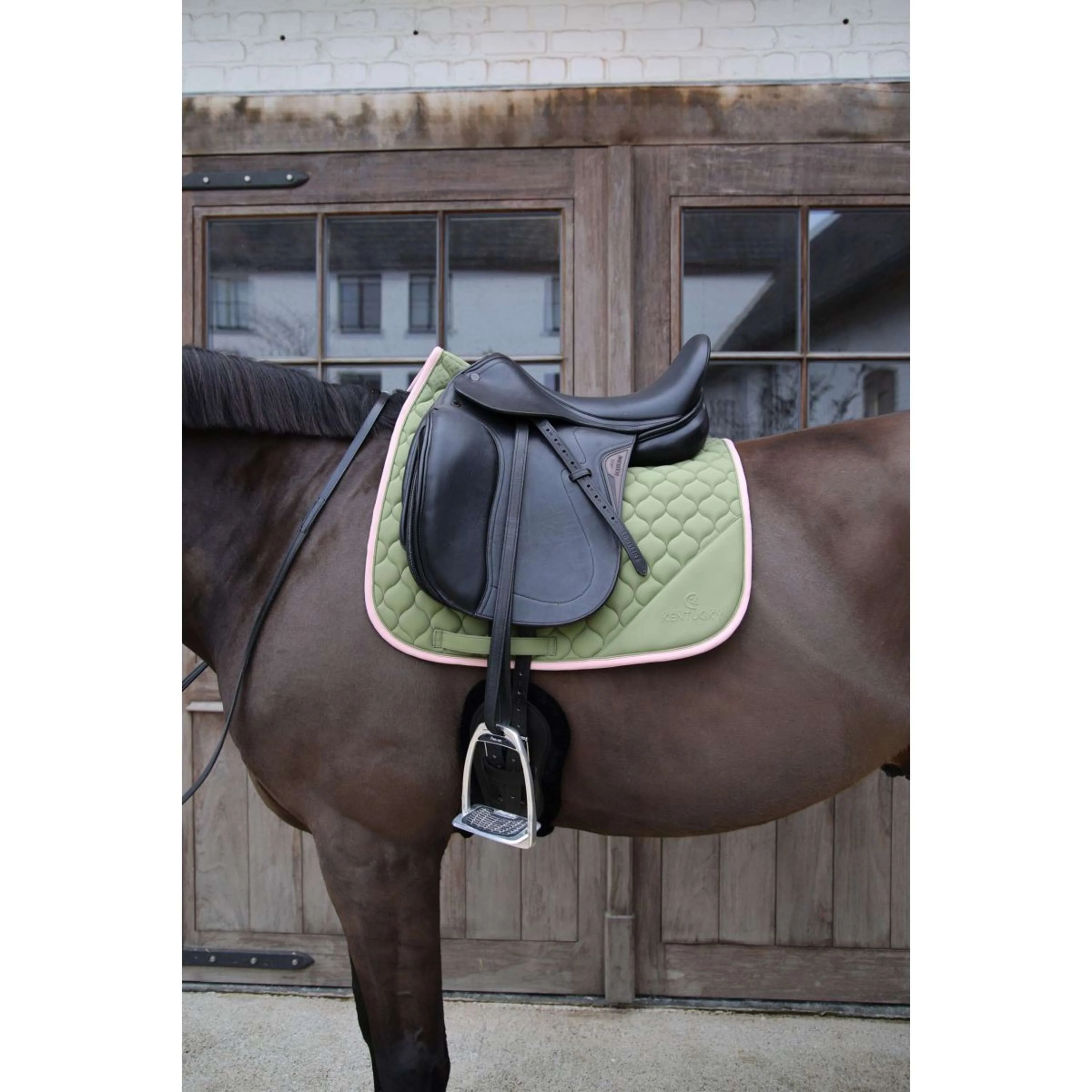 Kentucky Horsewear Sottosella Softshell Onion Quilt Dressage Cachi/Rosa antico - Image 2