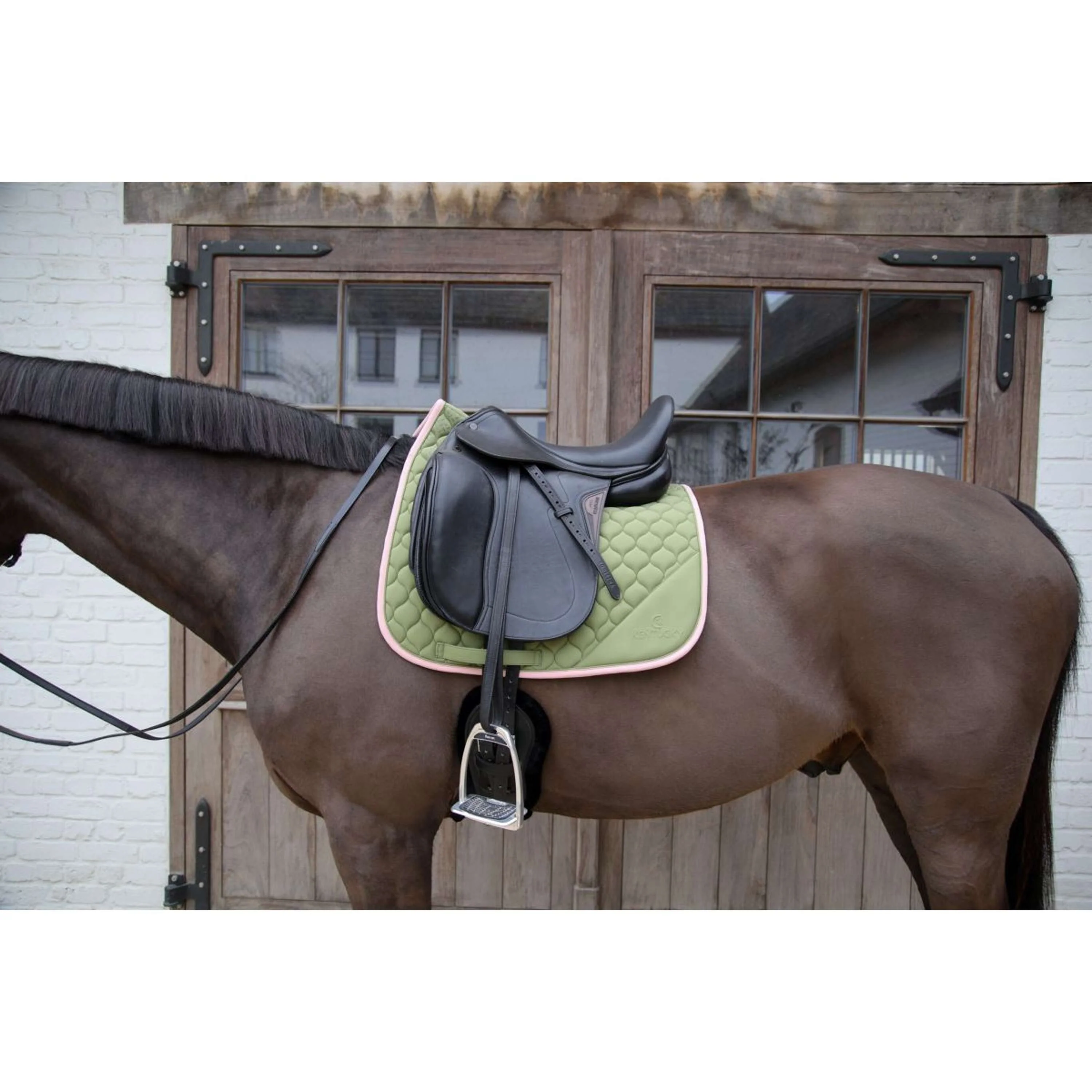 Kentucky Horsewear Sottosella Softshell Onion Quilt Dressage Cachi/Rosa antico - Image 4