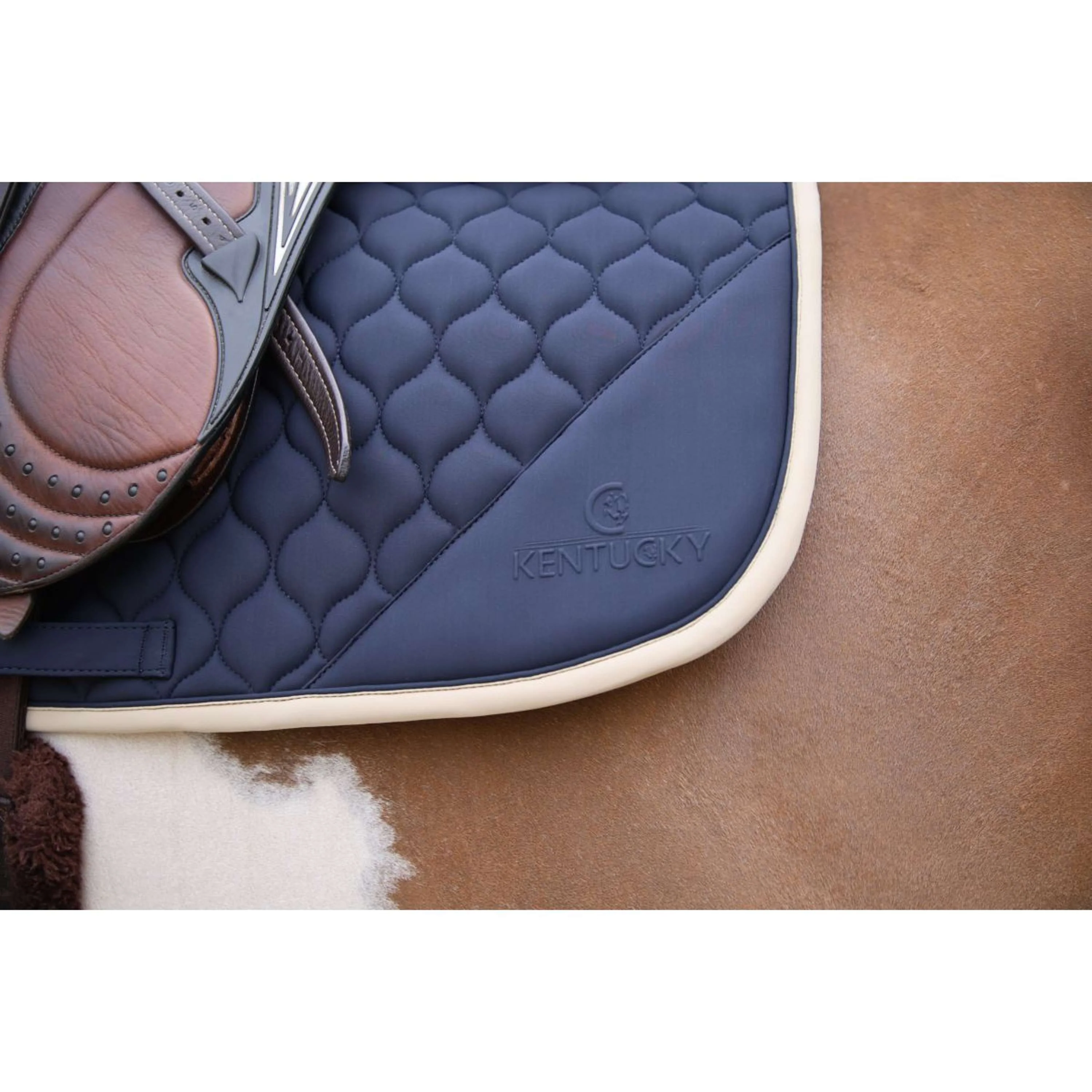 Kentucky Horsewear Sottosella Softshell Onion Quilt saltando Blu marino/beige - Image 5