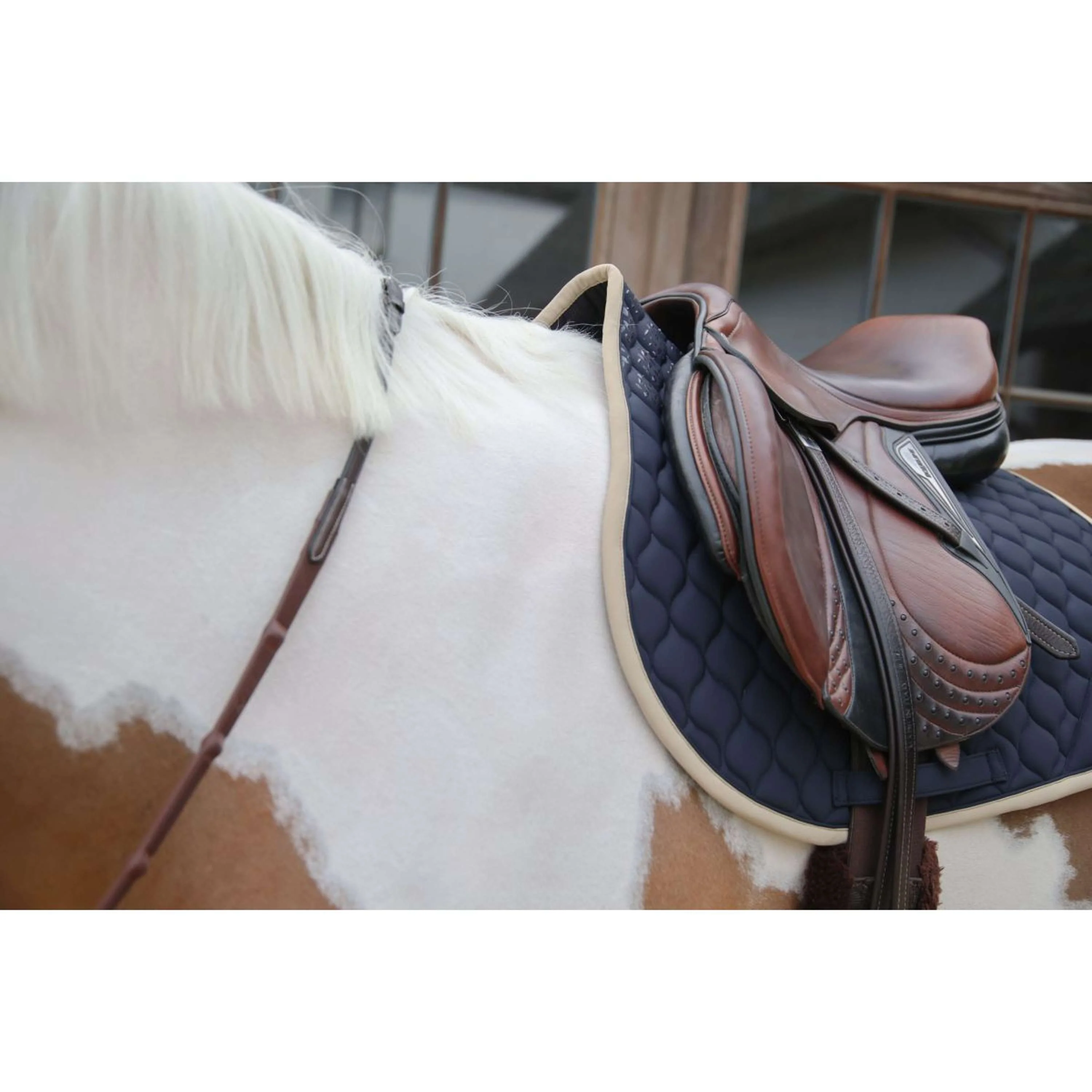 Kentucky Horsewear Sottosella Softshell Onion Quilt saltando Blu marino/beige - Image 6