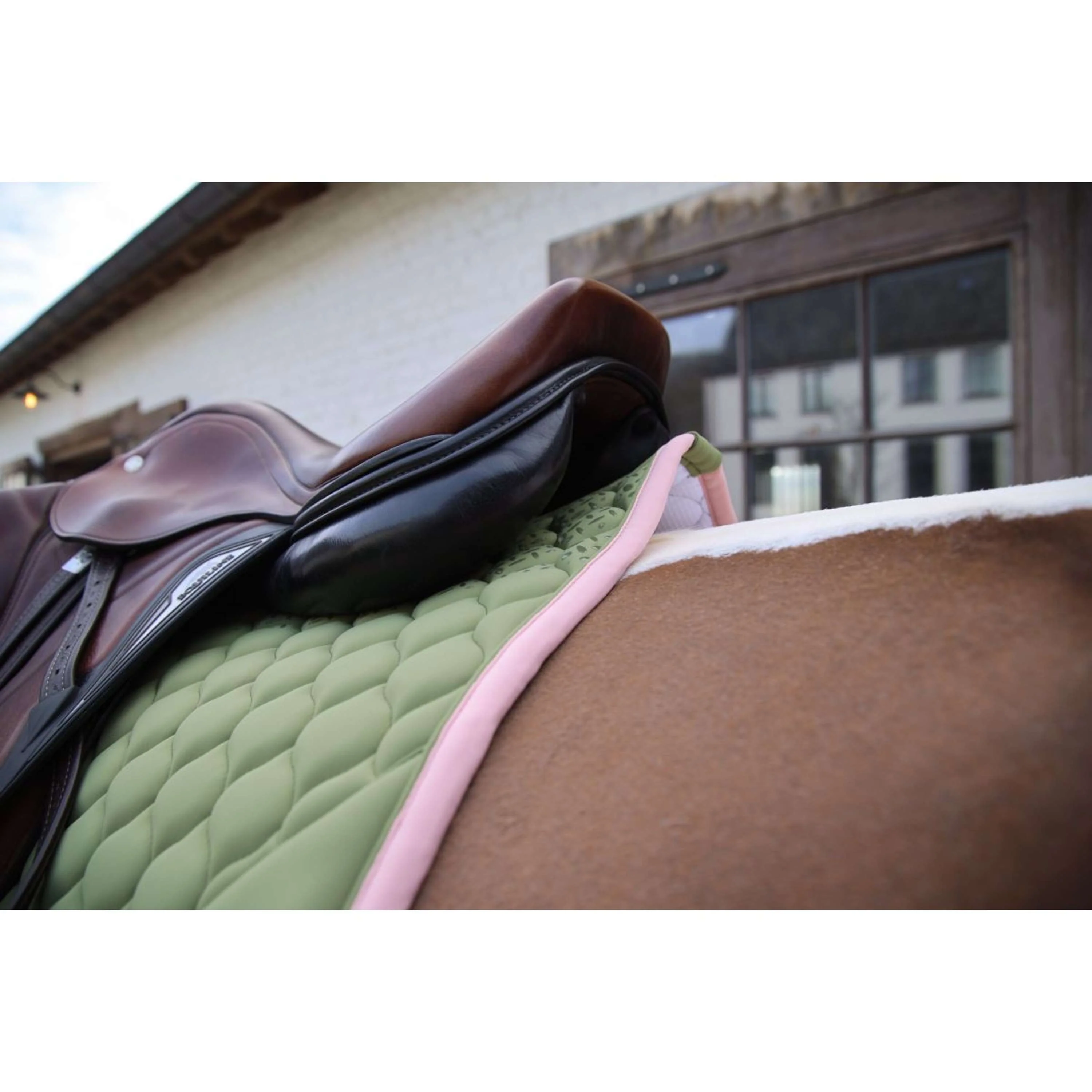 Kentucky Horsewear Sottosella Softshell Onion Quilt saltando Cachi/Rosa antico - Image 3