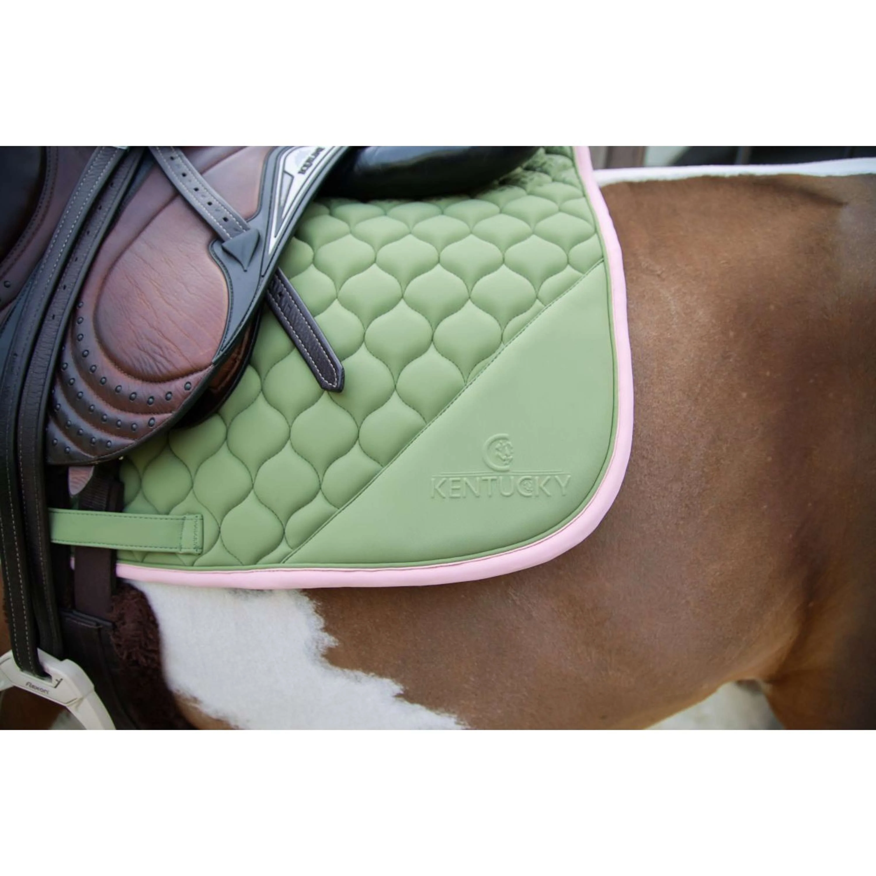 Kentucky Horsewear Sottosella Softshell Onion Quilt saltando Cachi/Rosa antico - Image 4