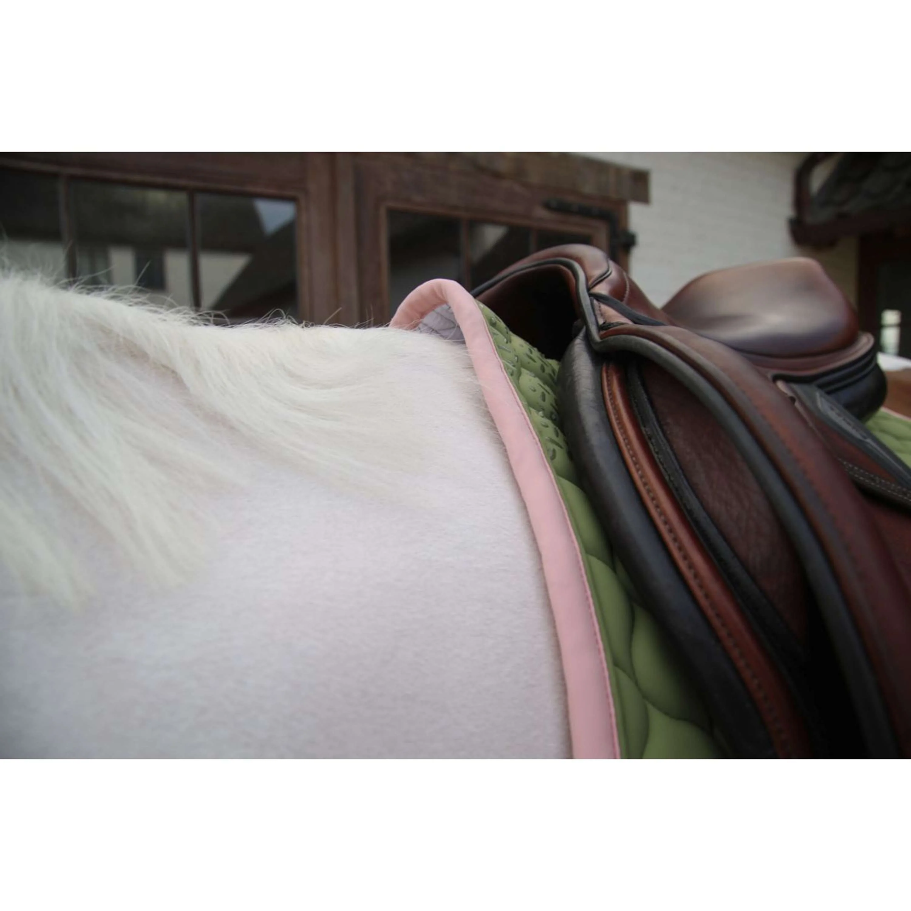 Kentucky Horsewear Sottosella Softshell Onion Quilt saltando Cachi/Rosa antico - Image 5