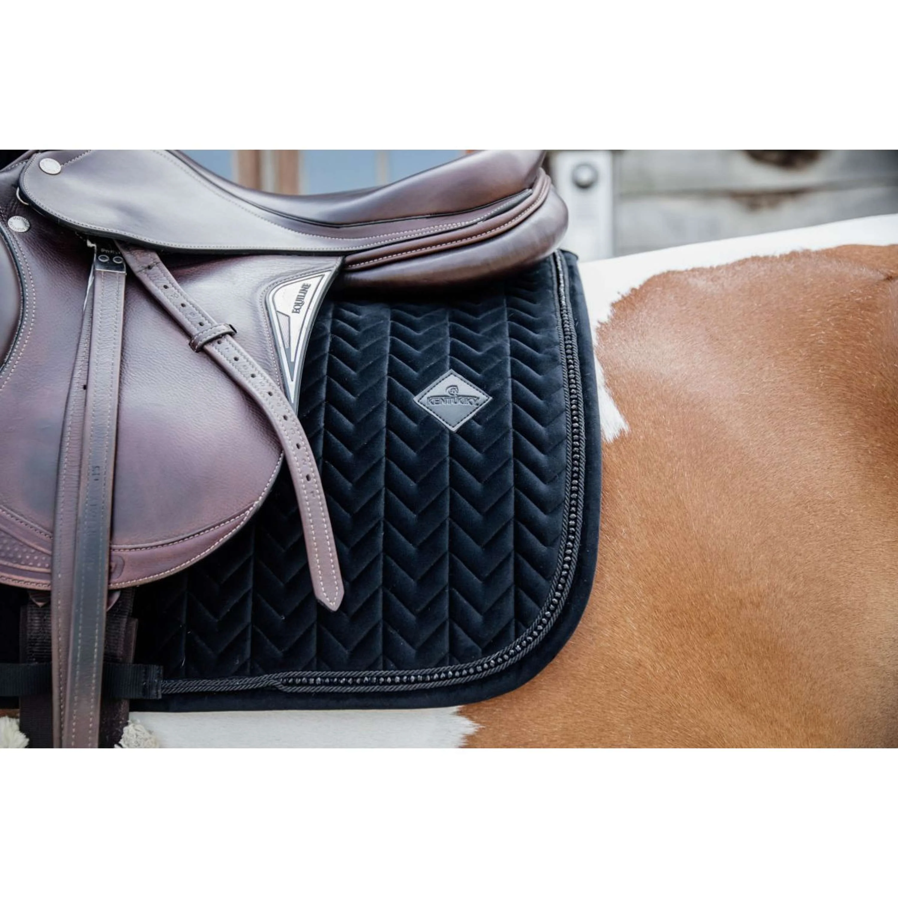 Kentucky Horsewear Sottosella Velvet Pearls Saltando Nero - Image 4