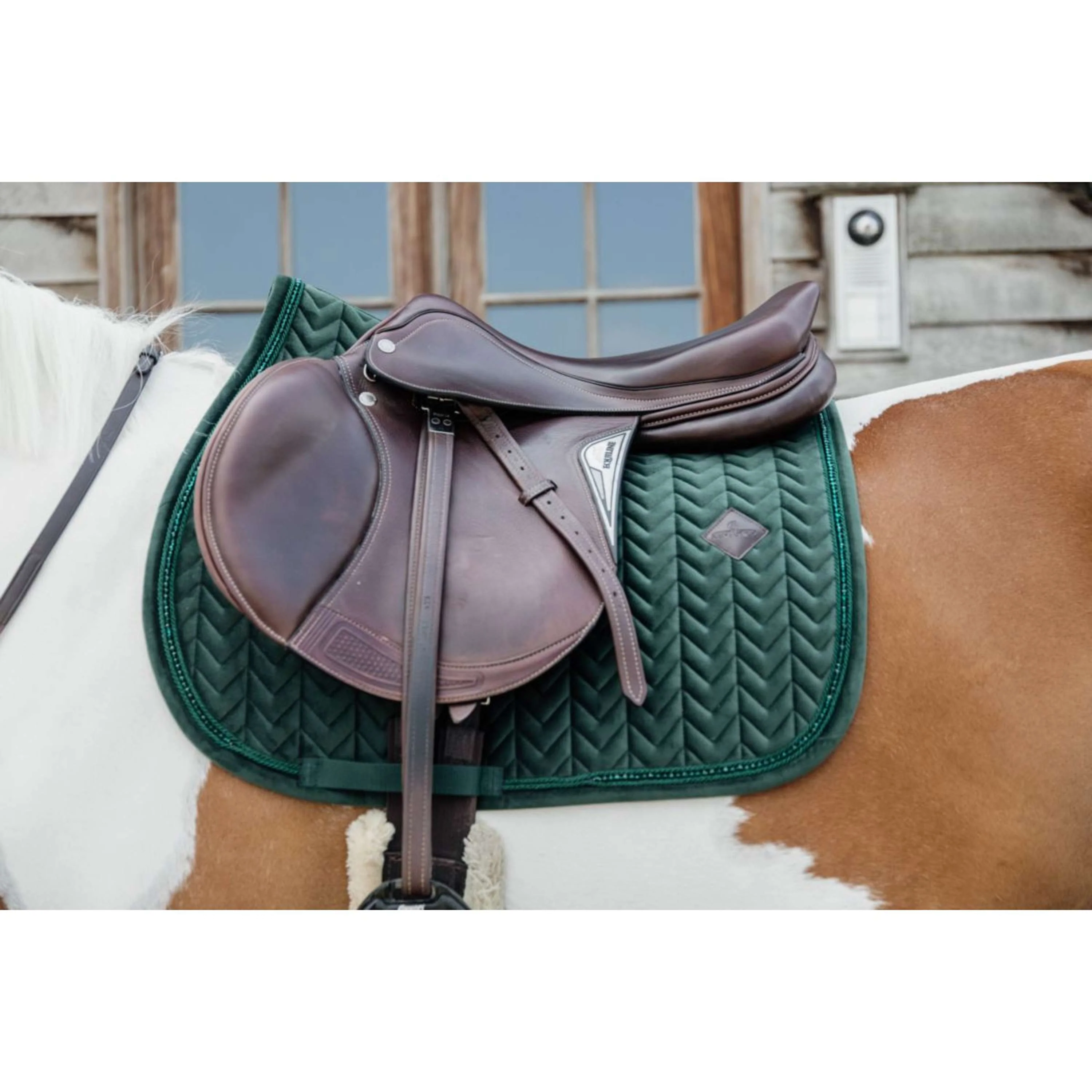 Kentucky Horsewear Sottosella Velvet Pearls Saltando Pine Green - Image 2