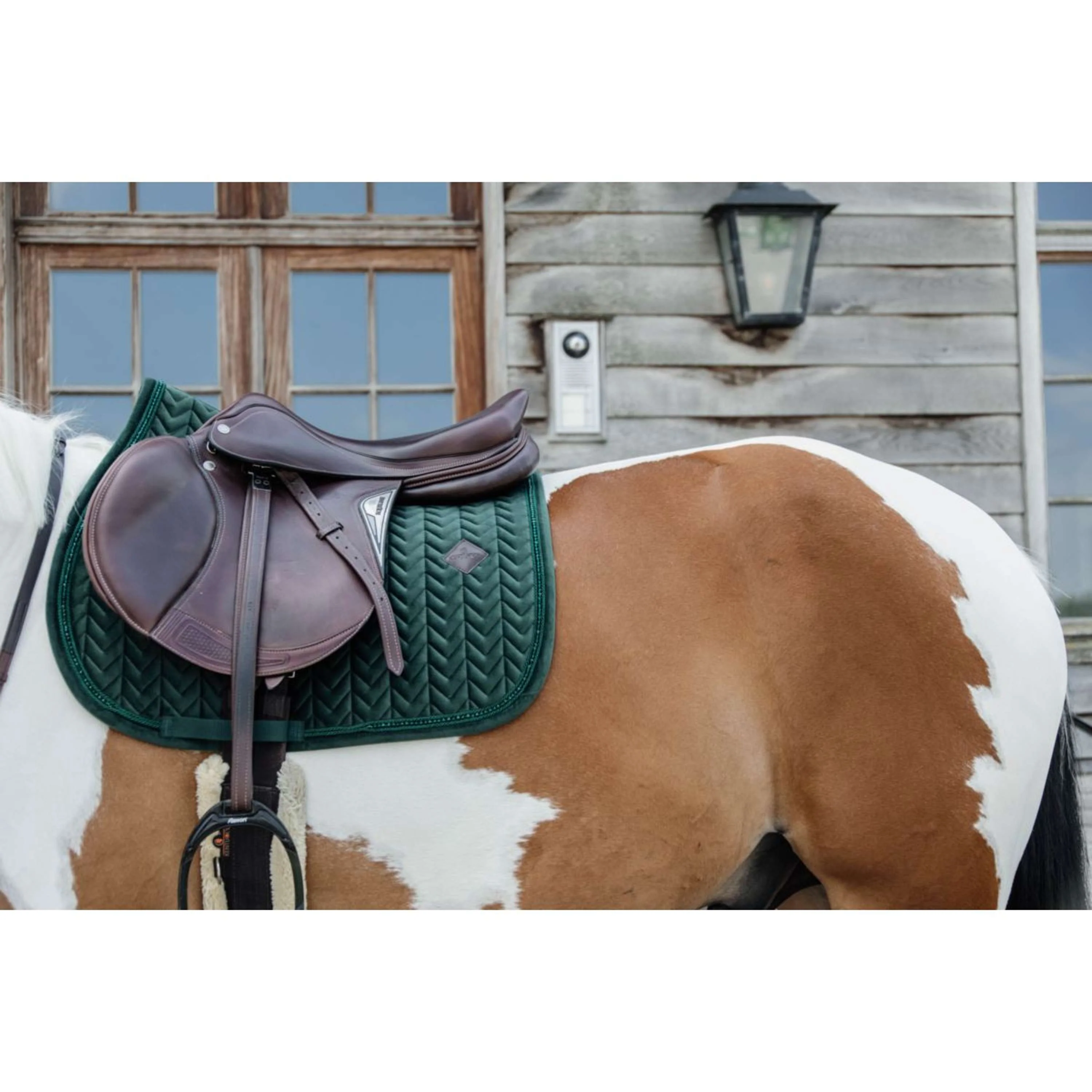 Kentucky Horsewear Sottosella Velvet Pearls Saltando Pine Green - Image 3