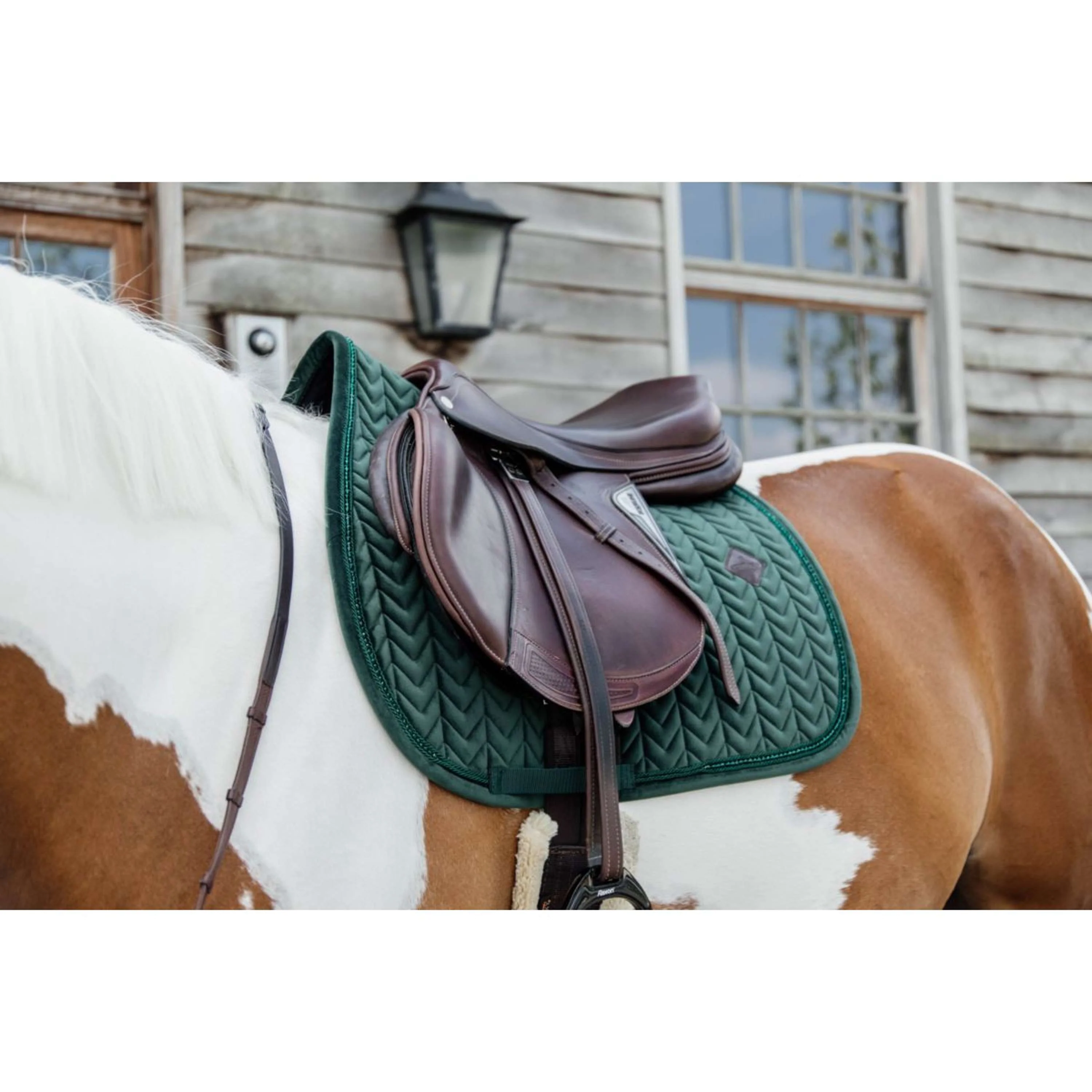 Kentucky Horsewear Sottosella Velvet Pearls Saltando Pine Green - Image 4
