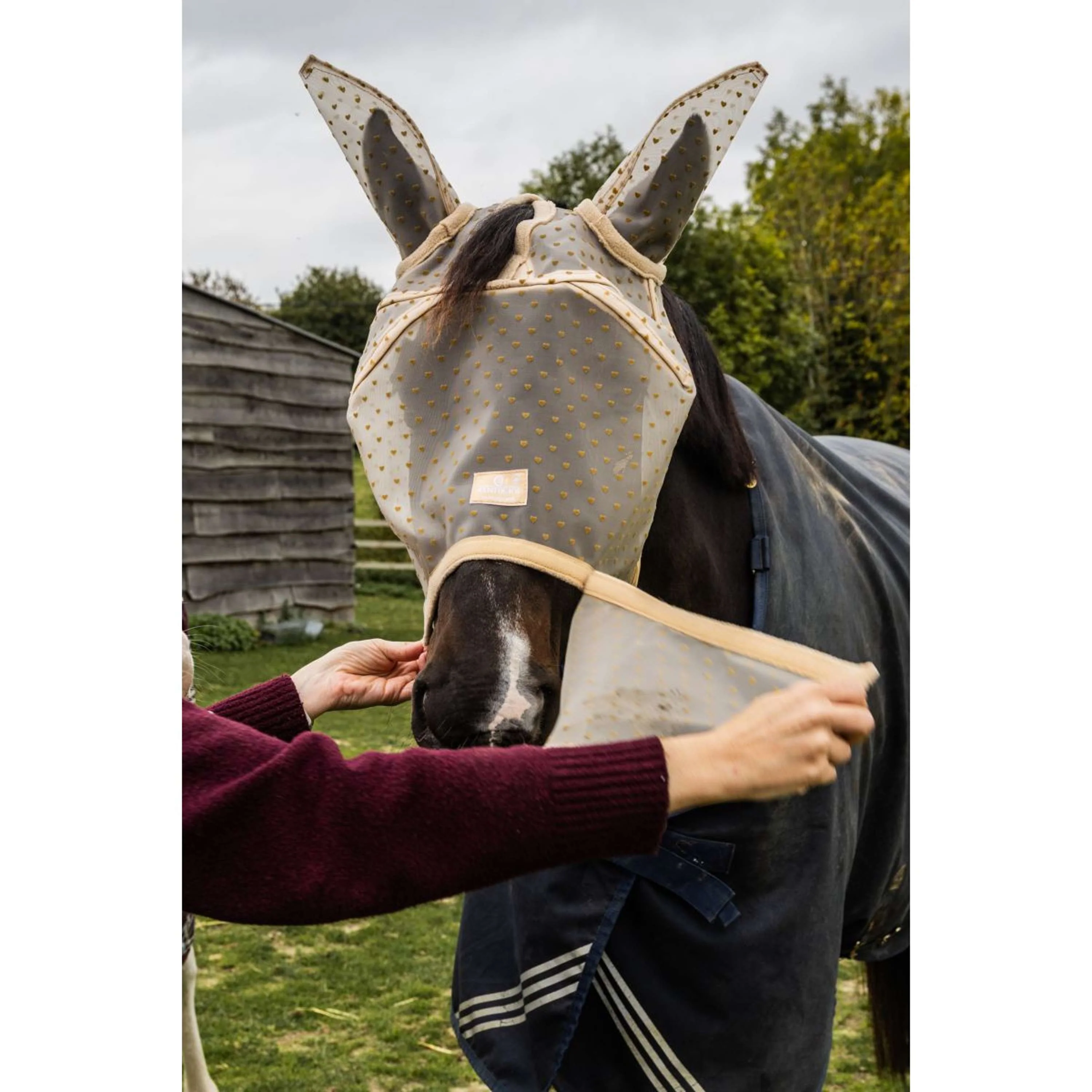 Kentucky Maschera per Mosche Heart con Orecchie e Naso Beige - Image 3