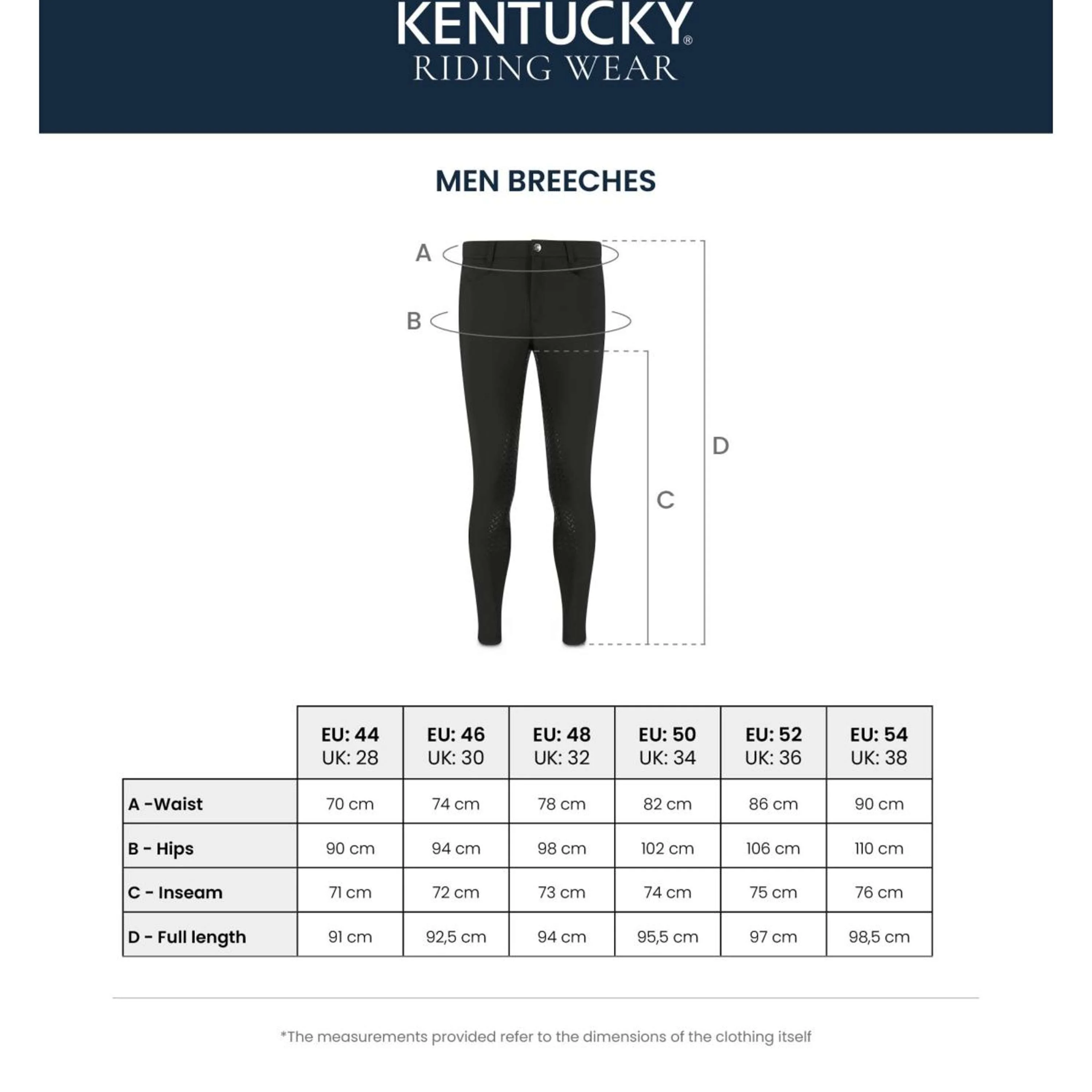 Kentucky Pantaloni da Equitazione Mexico Knee Grip Uomini Navy - Image 5