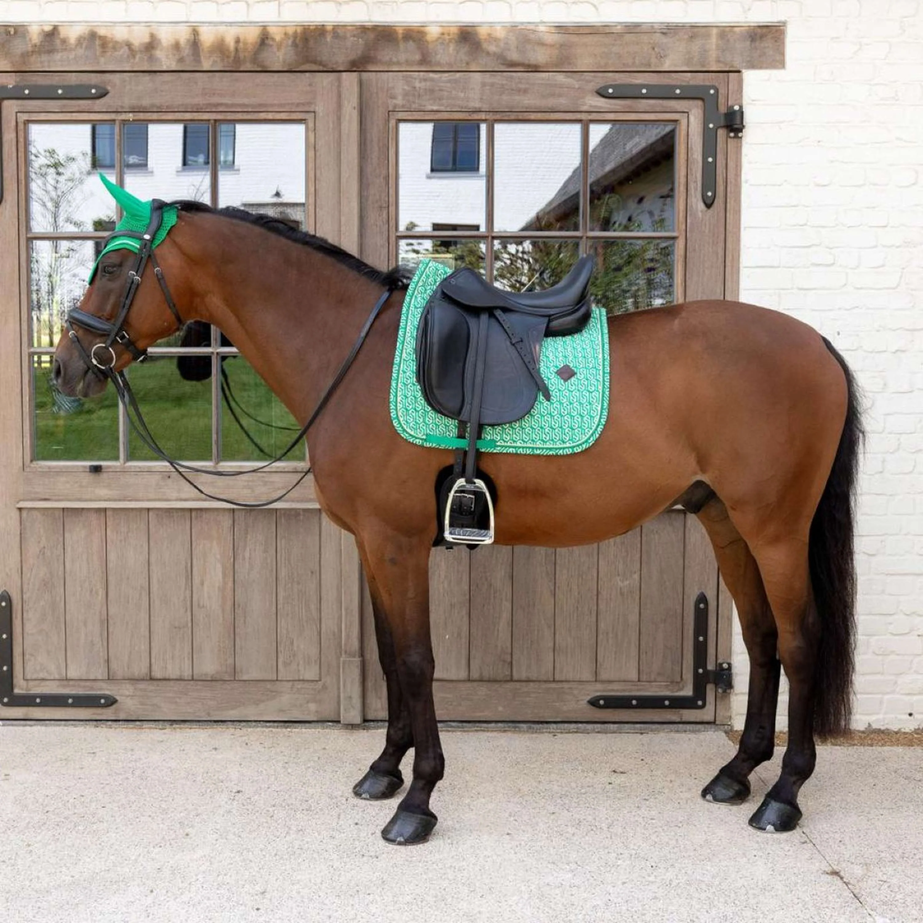 Kentucky Sottosella Velvet Maze Cipher Dressage Bianco/Verde - Image 3
