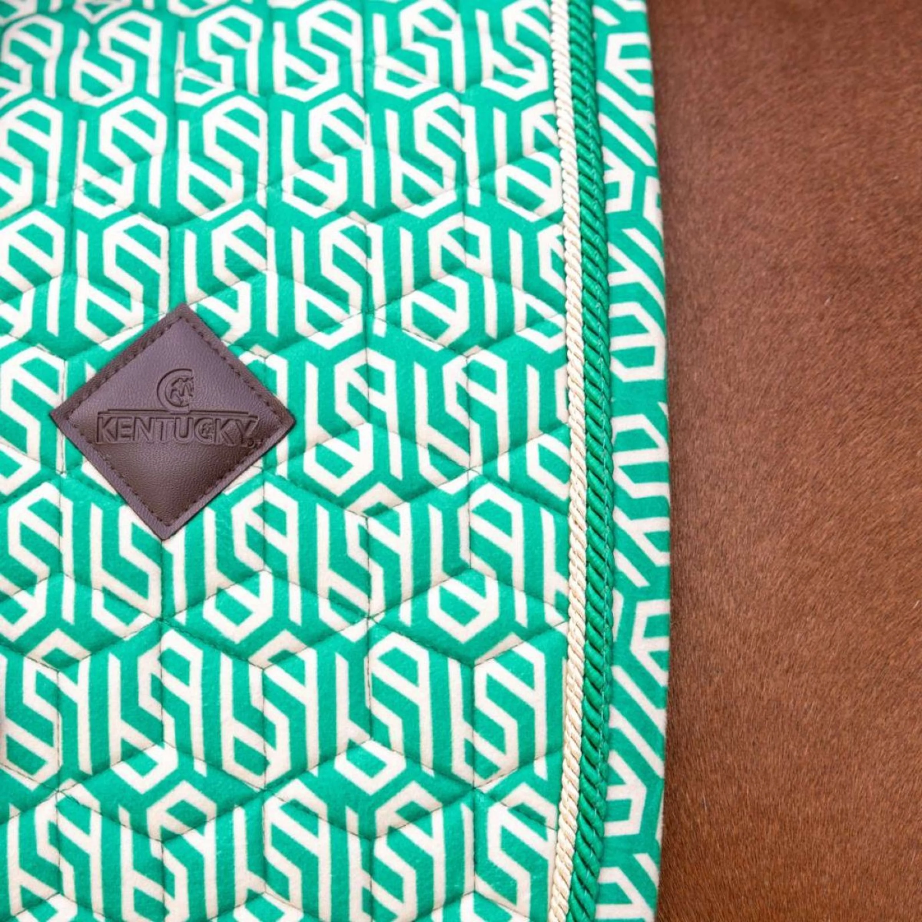 Kentucky Sottosella Velvet Maze Cipher Dressage Bianco/Verde - Image 4