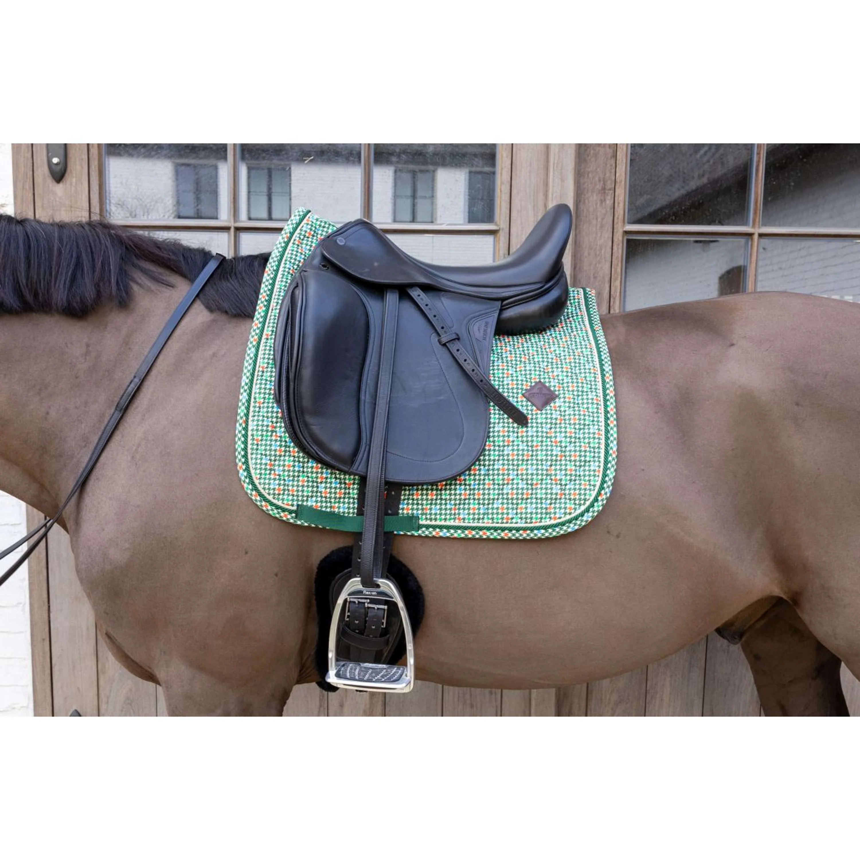 Kentucky Sottosella Velvet Pied De Poule Dressage Verde scuro - Image 2
