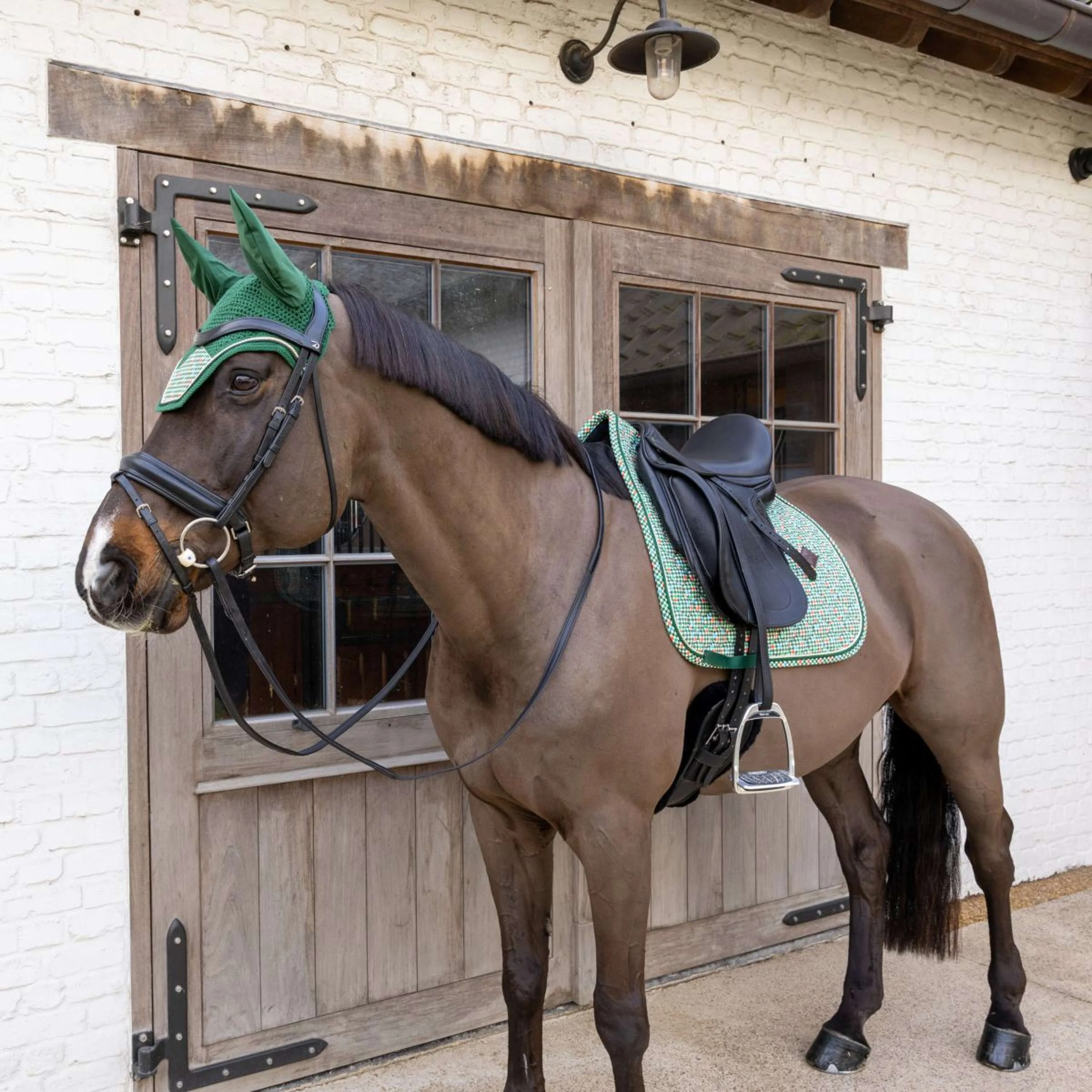 Kentucky Sottosella Velvet Pied De Poule Dressage Verde scuro - Image 3
