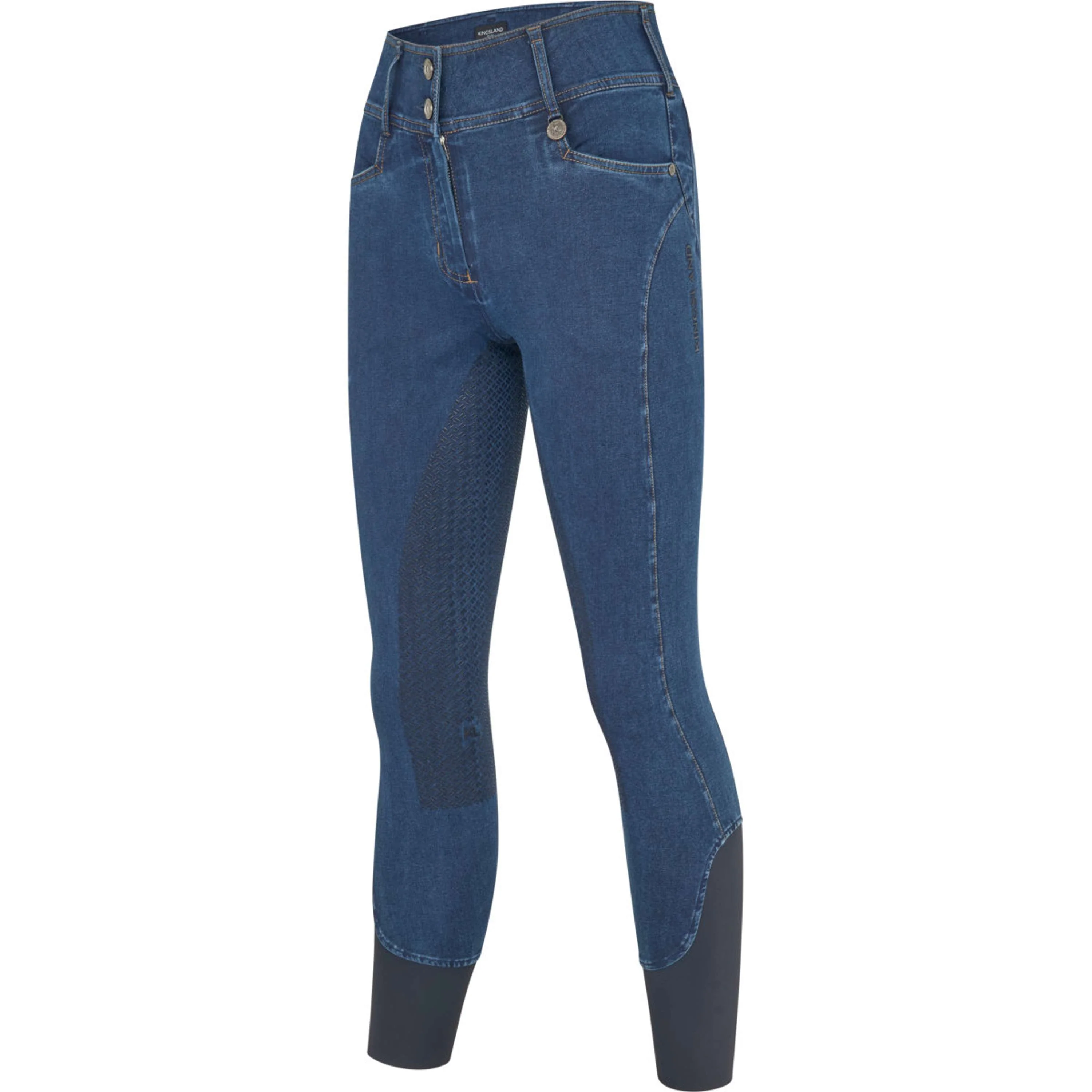Kingsland Pantaloni da Equitazione KLKayce Denim Full Grip Navy