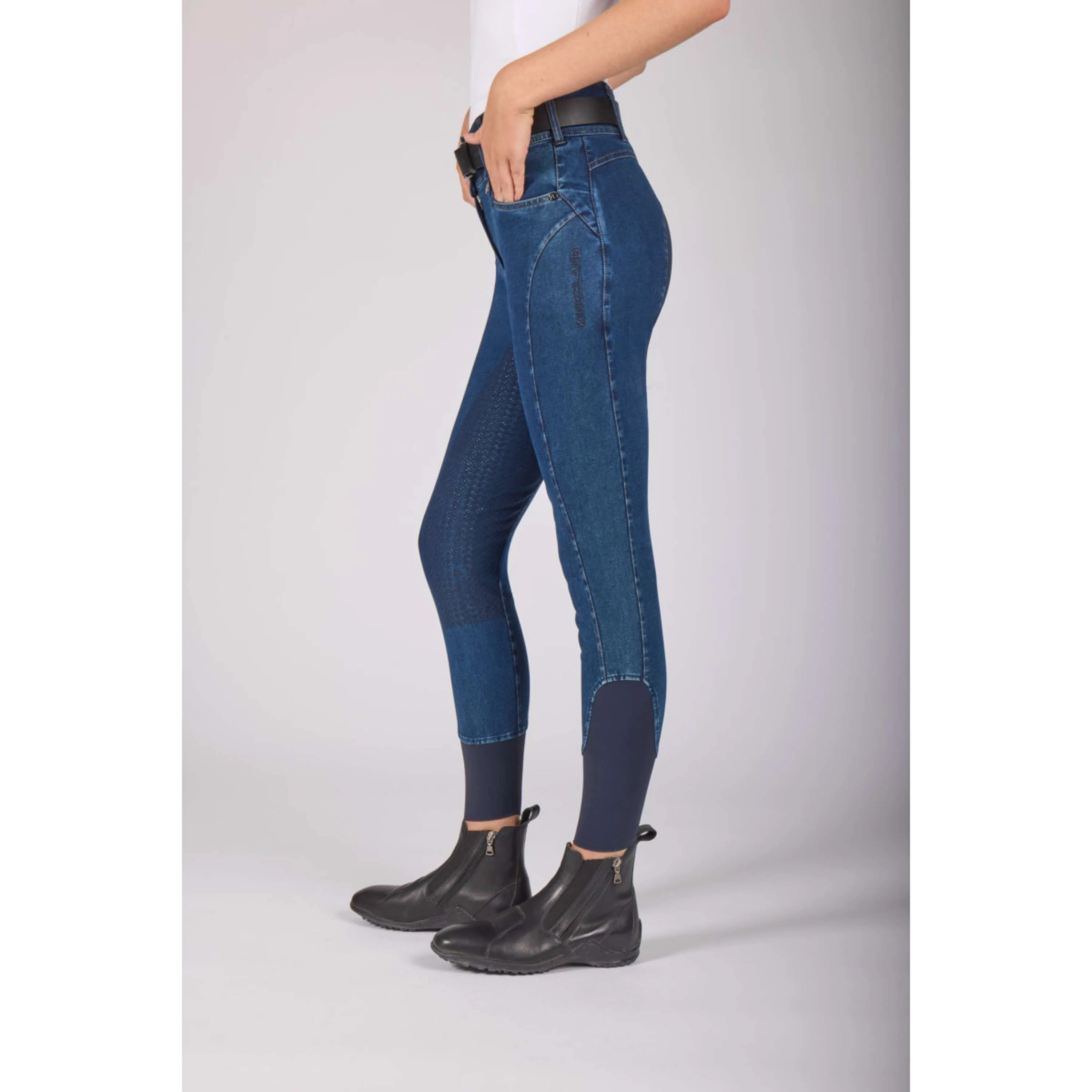 Kingsland Pantaloni da Equitazione KLKayce Denim Full Grip Navy - Image 5