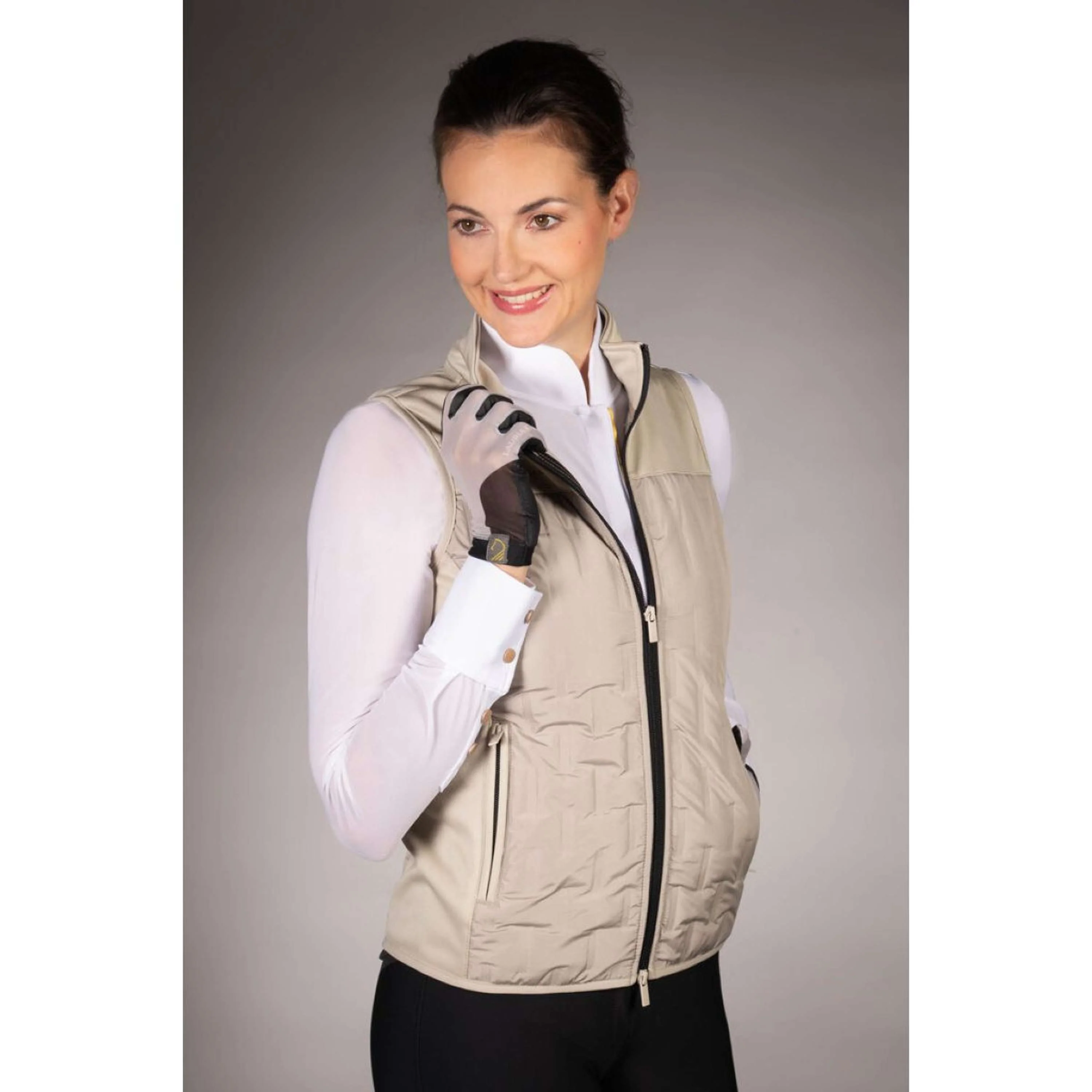 Lauria Garrelli Gilet Limone Grigio/Beige - Image 2