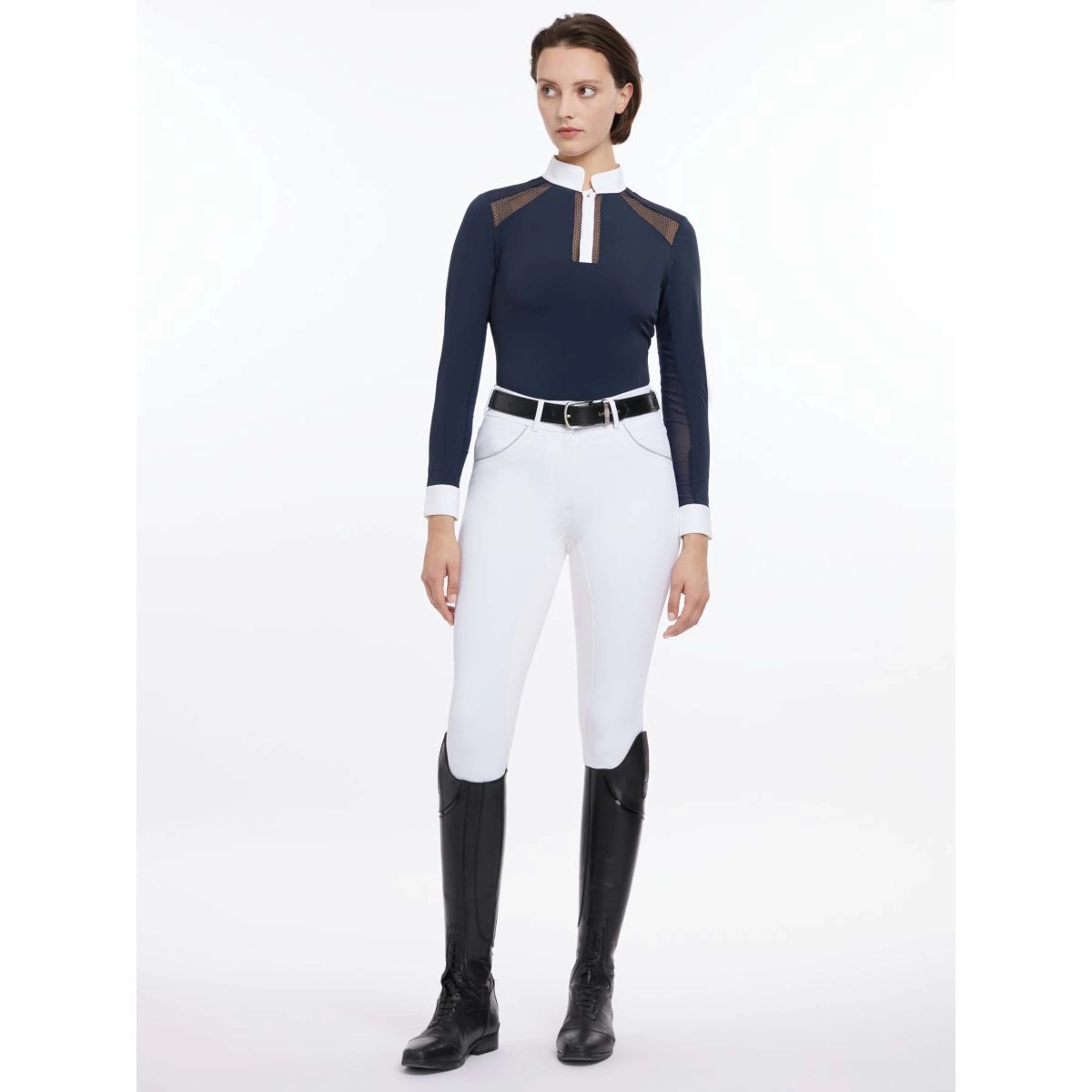 LeMieux Maglietta da Competizione Camille Maniche Lunghe Navy - Image 4