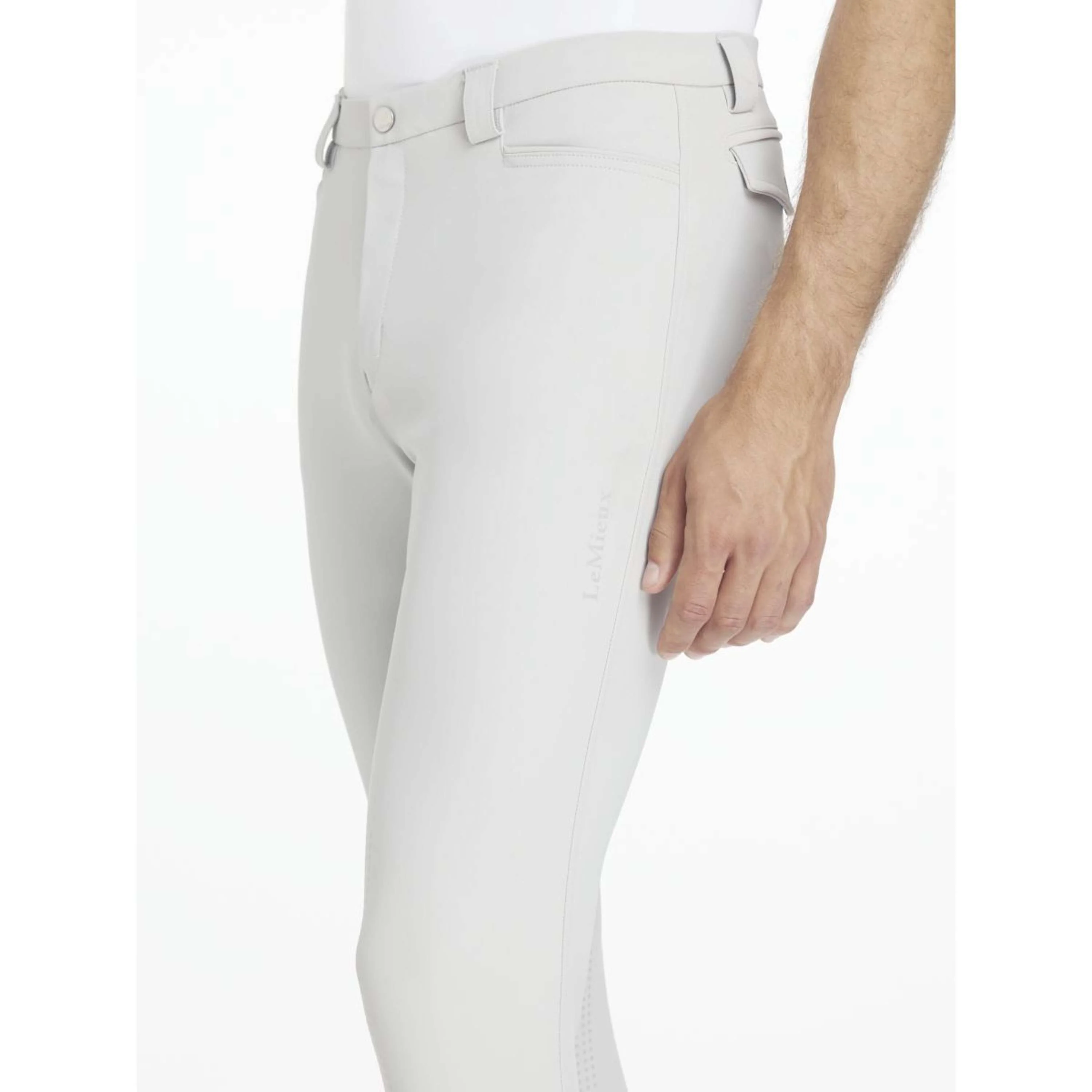 LeMieux Pantaloni da Equitazione Sports Knee Grip Uomini Grigio chiaro - Image 3