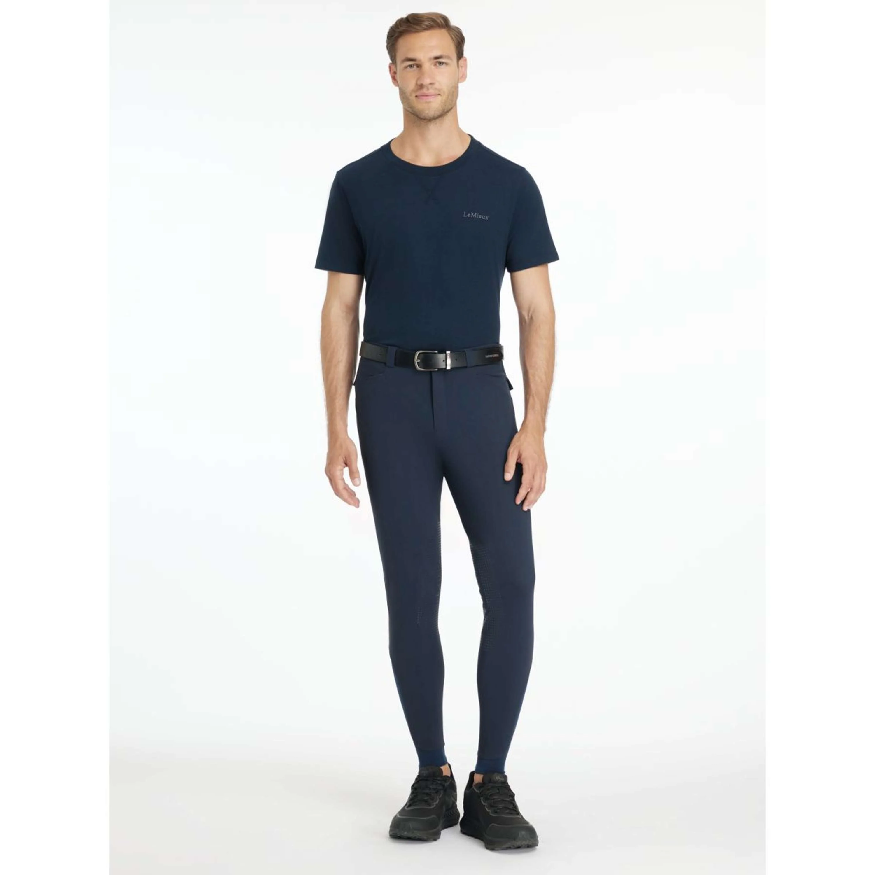 LeMieux Pantaloni da Equitazione Sports Knee Grip Uomini Navy - Image 4